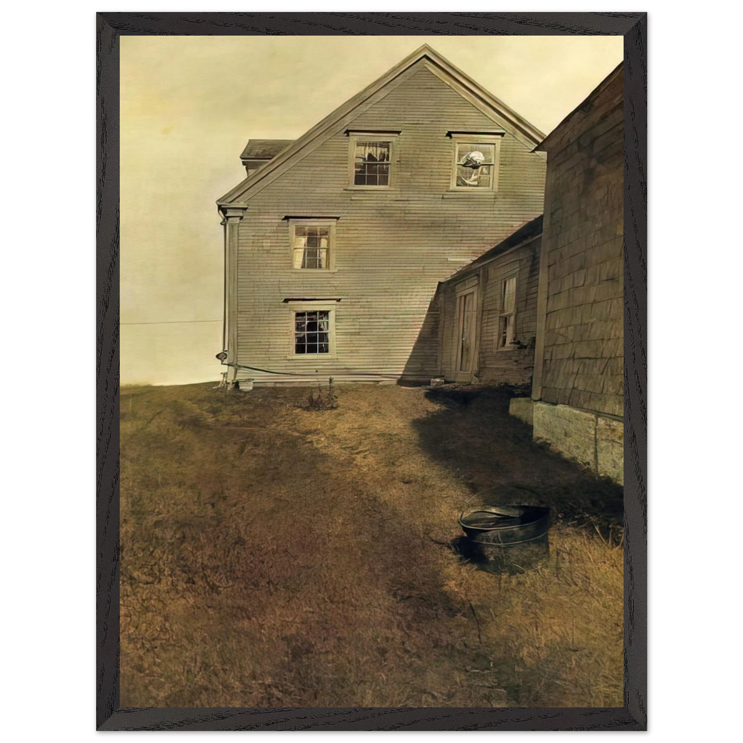 Andrew Wyeth - WEATHERSIDE Wall Art - 21x29.7 cm / 8x12" - Premium Wooden Framed Poster With Fine Art Paper - Wood frame