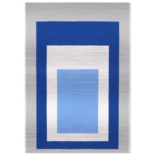 HOMAGE TO THE SQUARE BLUE WHITE GREY 1951 - Josef Albers Brushed Aluminum Print - 70x100 cm / 28x40 inches | Josef Albers Aluminum Print | Josef Albers Prints
