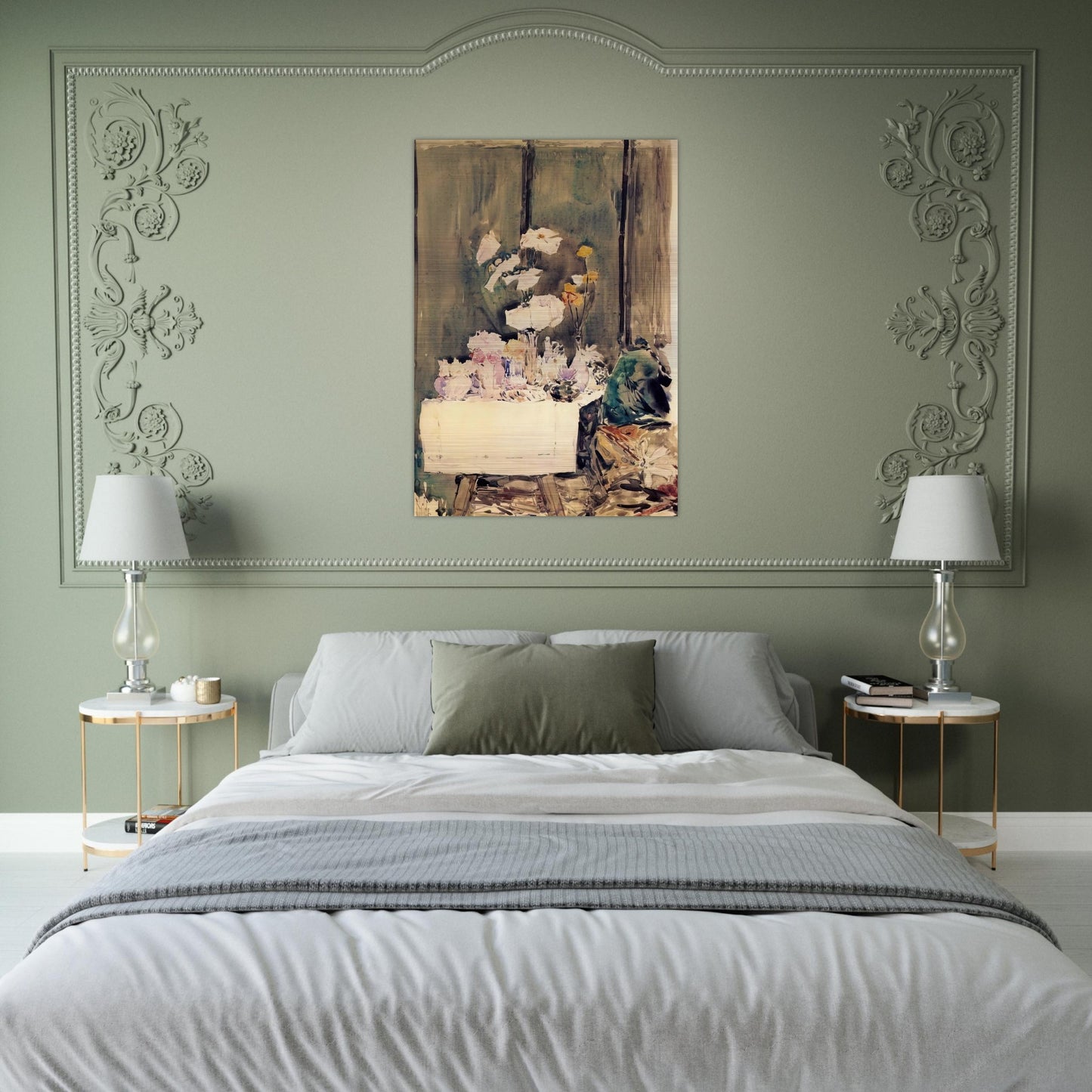 A Favorite Corner - Childe Hassam Brushed Aluminum Print - 70x100 cm / 28x40 inches | Childe Hassam Aluminum Print | Childe Hassam Prints