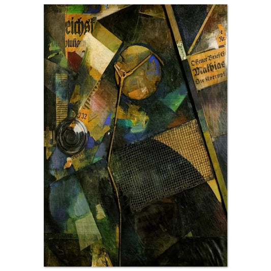 MERZ PICTURE 25A THE STAR PICTURE 1920 - Kurt Schwitters Brushed Aluminum Print - 70x100 cm / 28x40 inches | Kurt Schwitters Aluminum Print | Kurt Schwitters Prints
