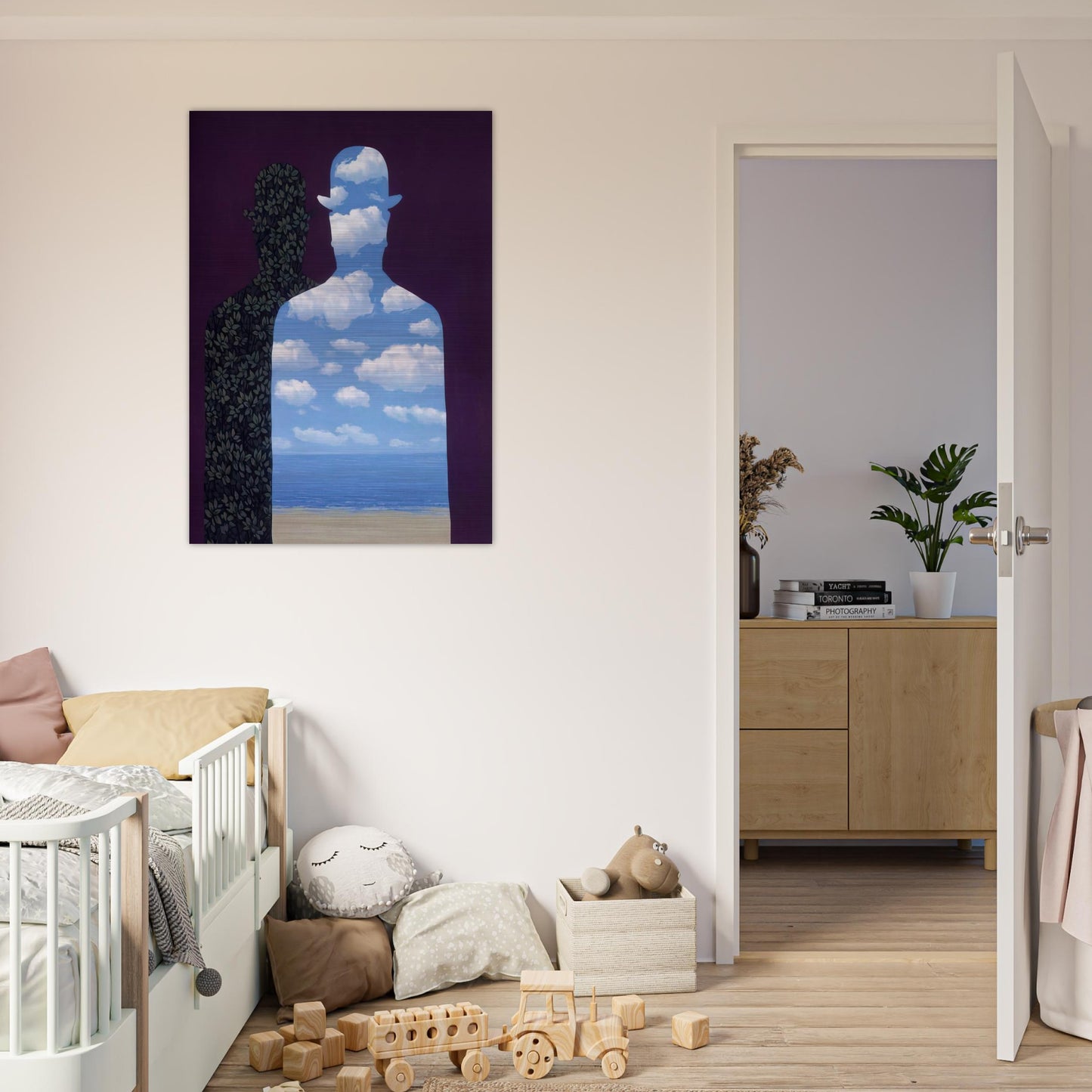 HIGH SOCIETY 1962 - Rene Magritte Brushed Aluminum Print - 70x100 cm / 28x40 inches | Rene Magritte Aluminum Print | Rene Magritte Prints