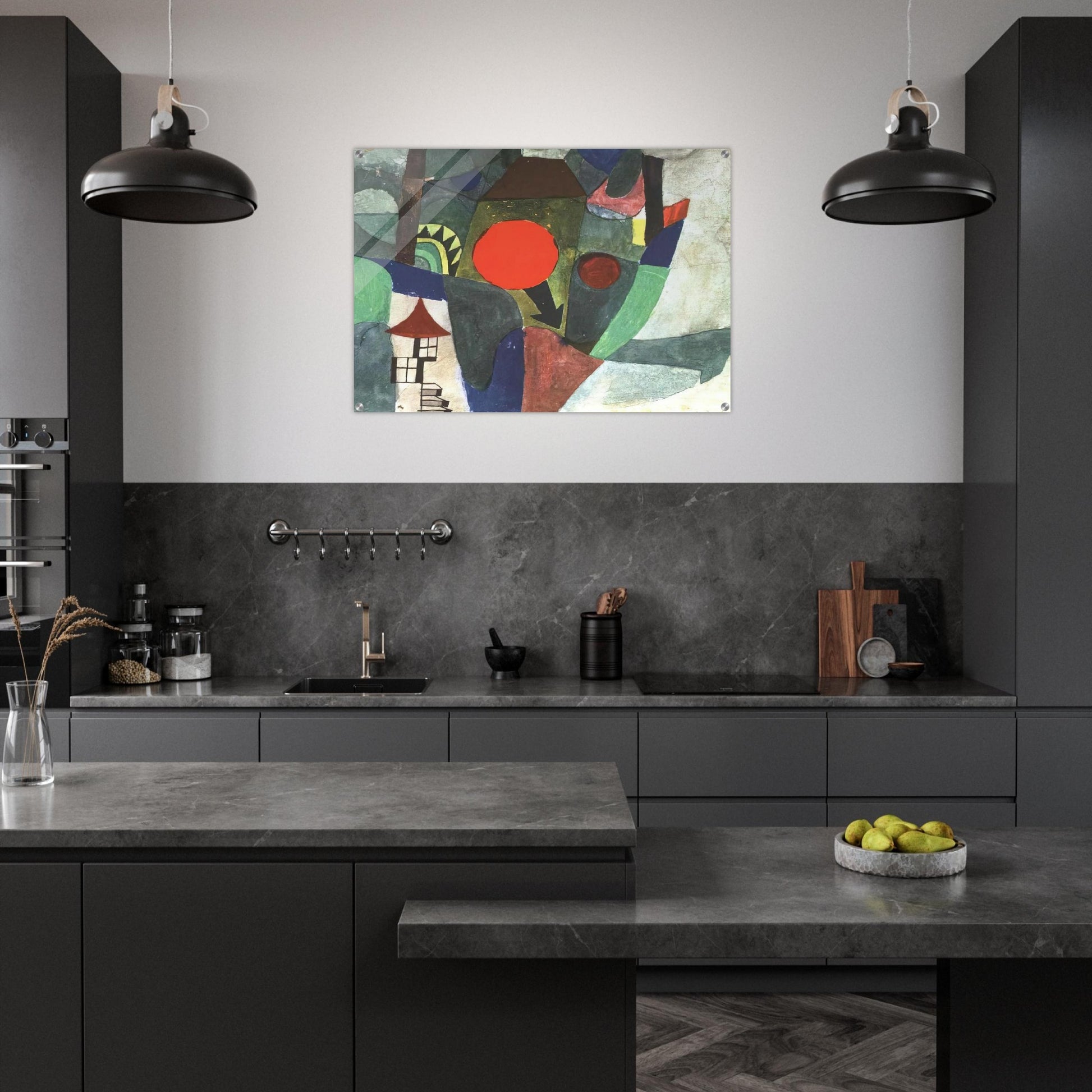 WITH THE SETTING SUN 1919 - Paul Klee Acrylic Print - 70x100 cm / 28x40″ inches