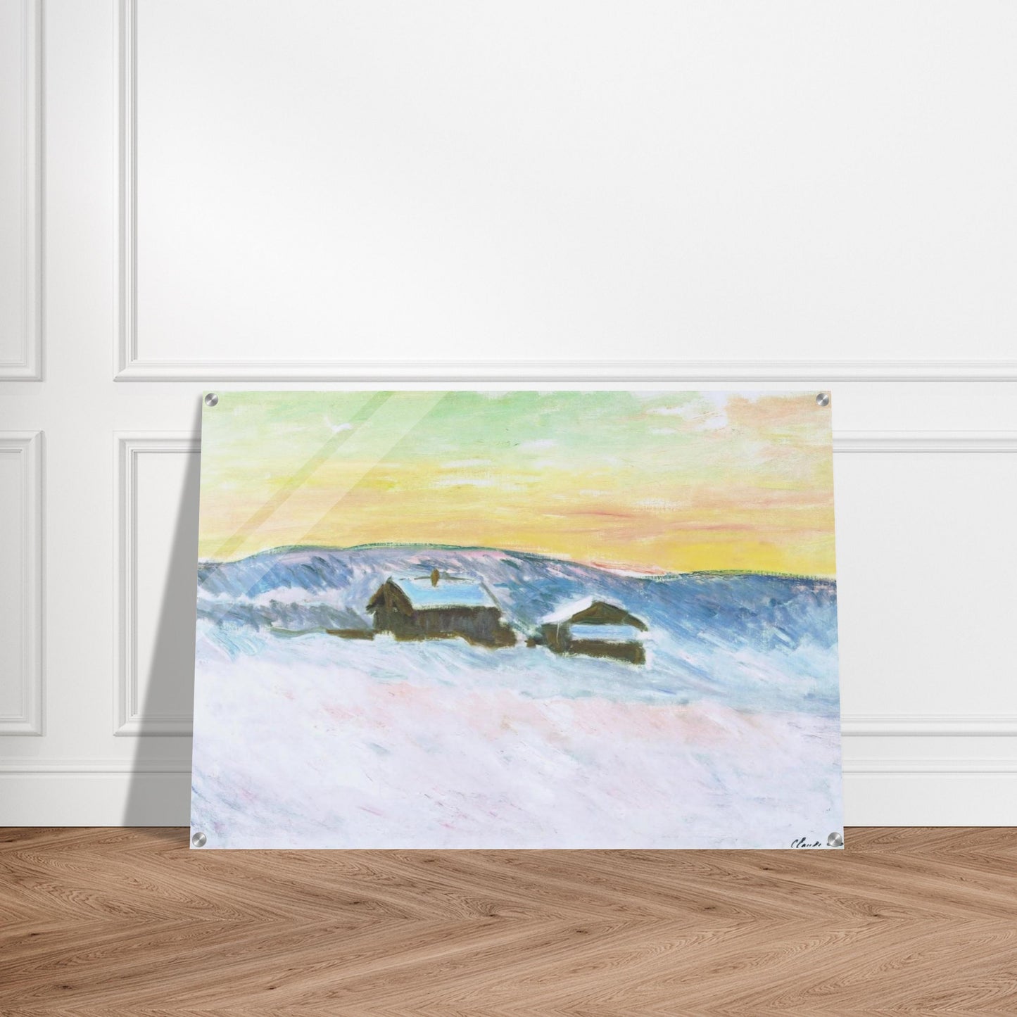 Paysage of Norway, the Blue Houses - claude monet Acrylic Print - 70x100 cm / 28x40″ inches