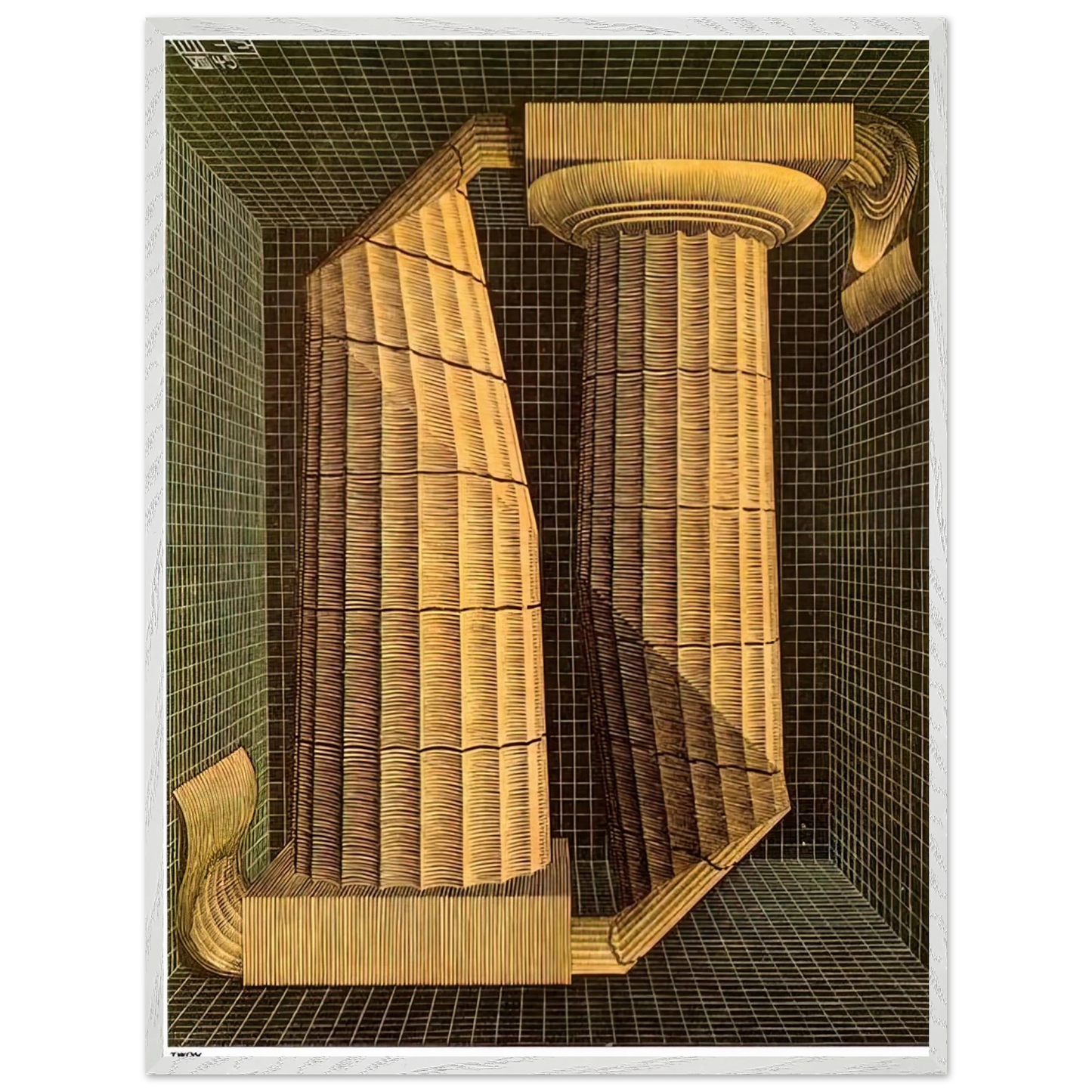 MC Escher - DORIC COLUMNS Wall Art - 60x80 cm / 24x32 inches - Fine Art Poster - -