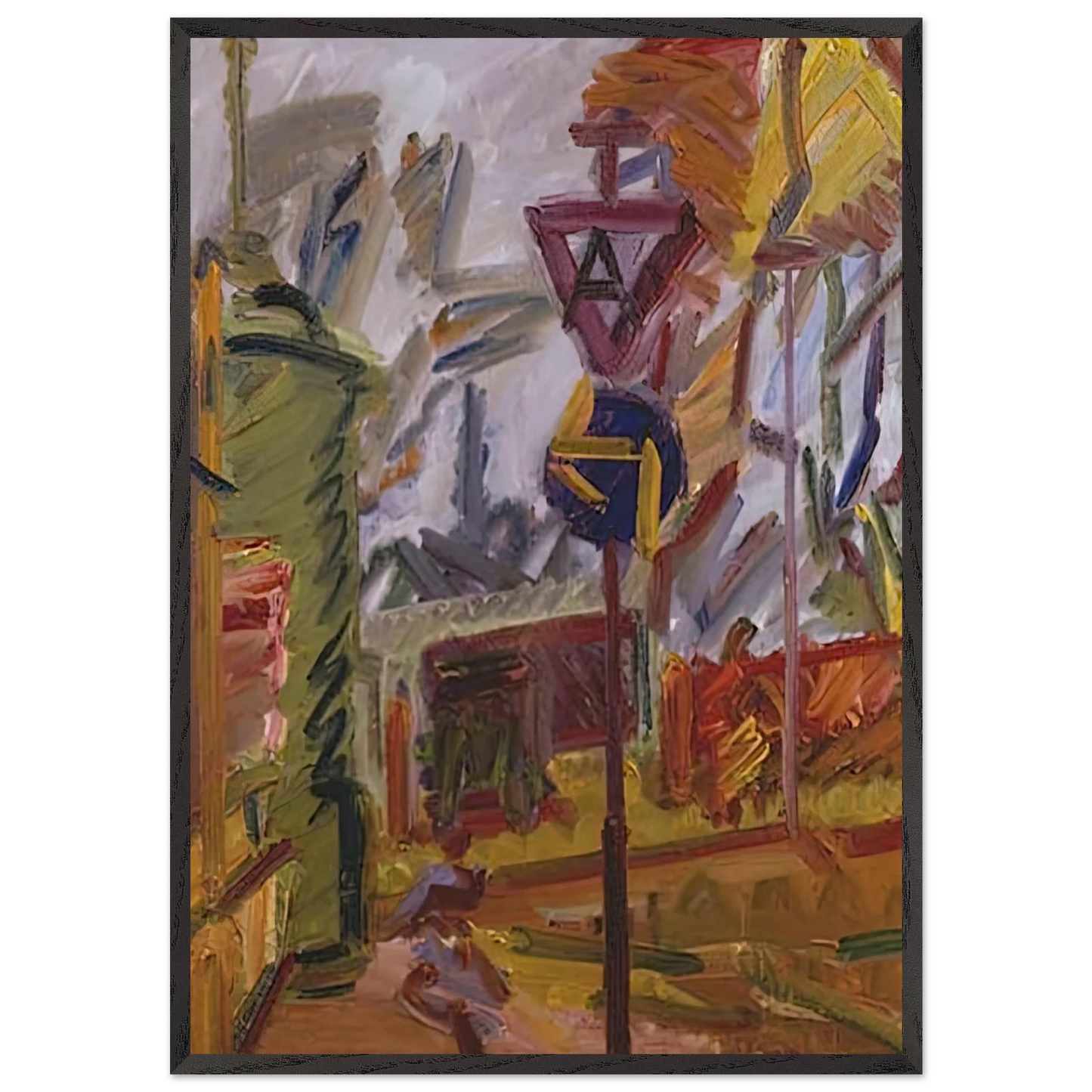 PARK VILLAGE - Frank Auerbach Framed Art Print – Black Wooden Frame - Default Title - -Framed Art Print