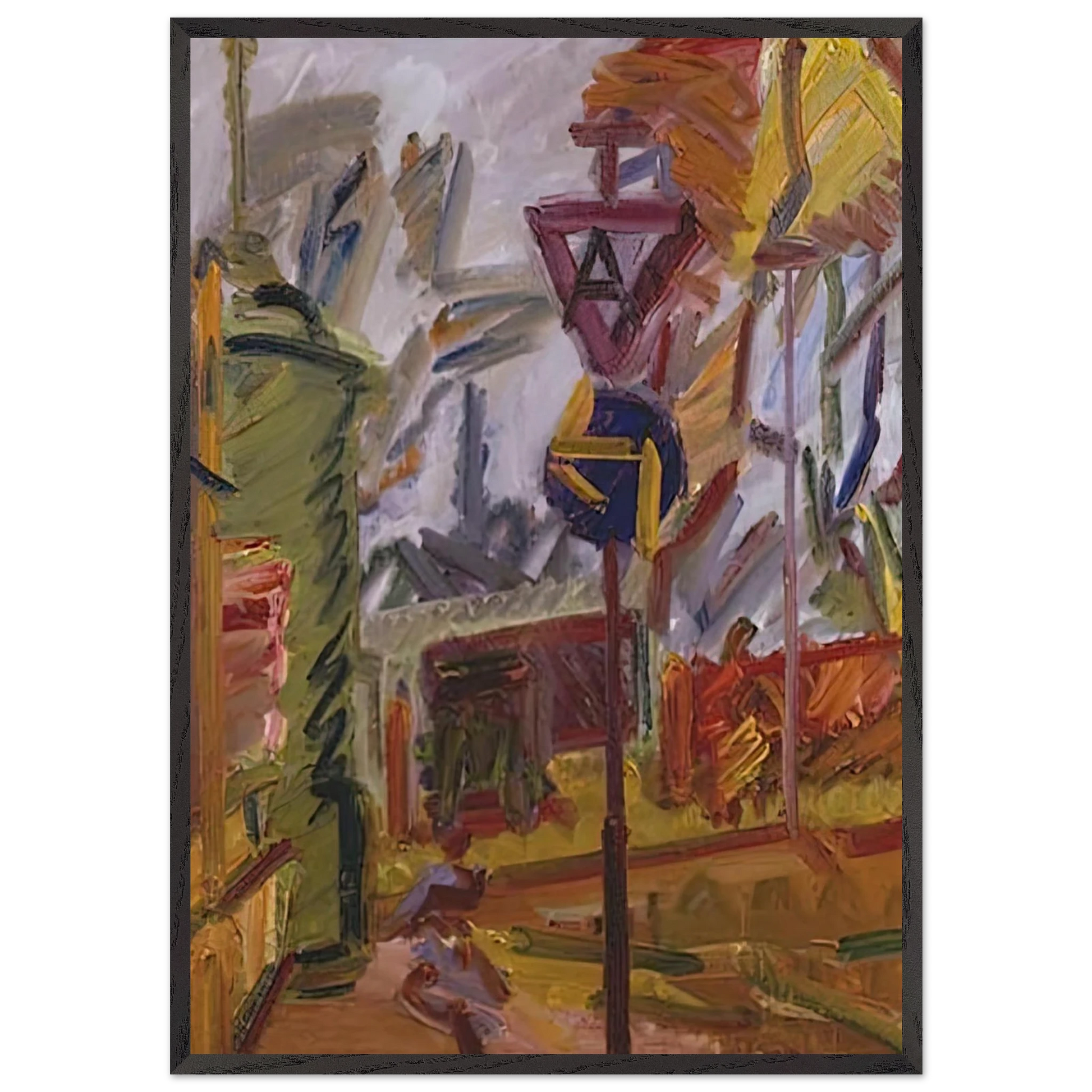 PARK VILLAGE - Frank Auerbach Framed Art Print – Black Wooden Frame - Default Title - -Framed Art Print