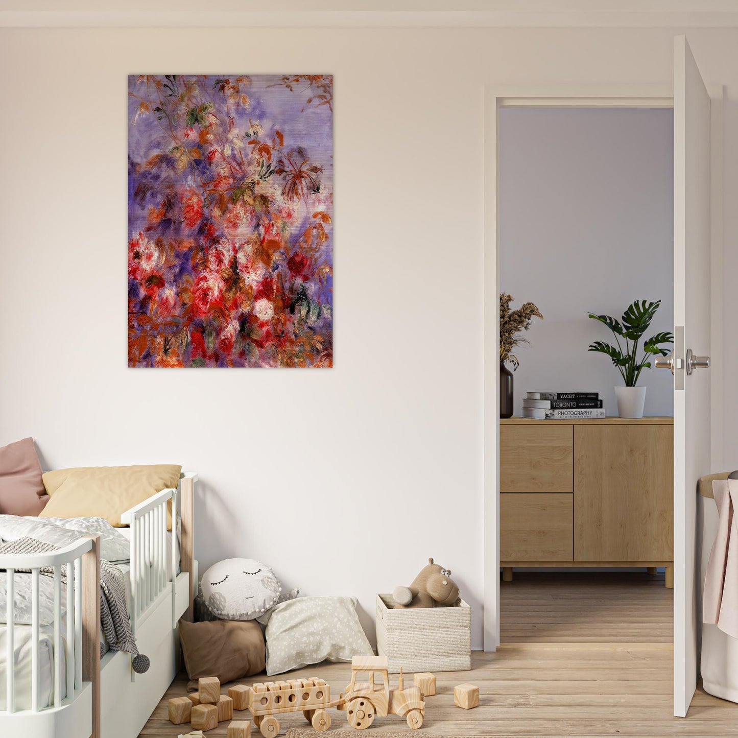 Roses By The Window - Pierre-Auguste Renoir Brushed Aluminum Print - 70x100 cm / 28x40 inches | Pierre-Auguste Renoir Aluminum Print | Pierre-Auguste Renoir Prints
