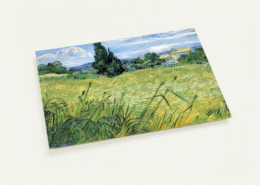 Green Wheat Field with Cypress By Vincent van Gogh Pack of 10 Post Cards | Vincent van Gogh Post Cards | A6 (10.5 x 14.8 cm) - 4.1 x 5.8 inches