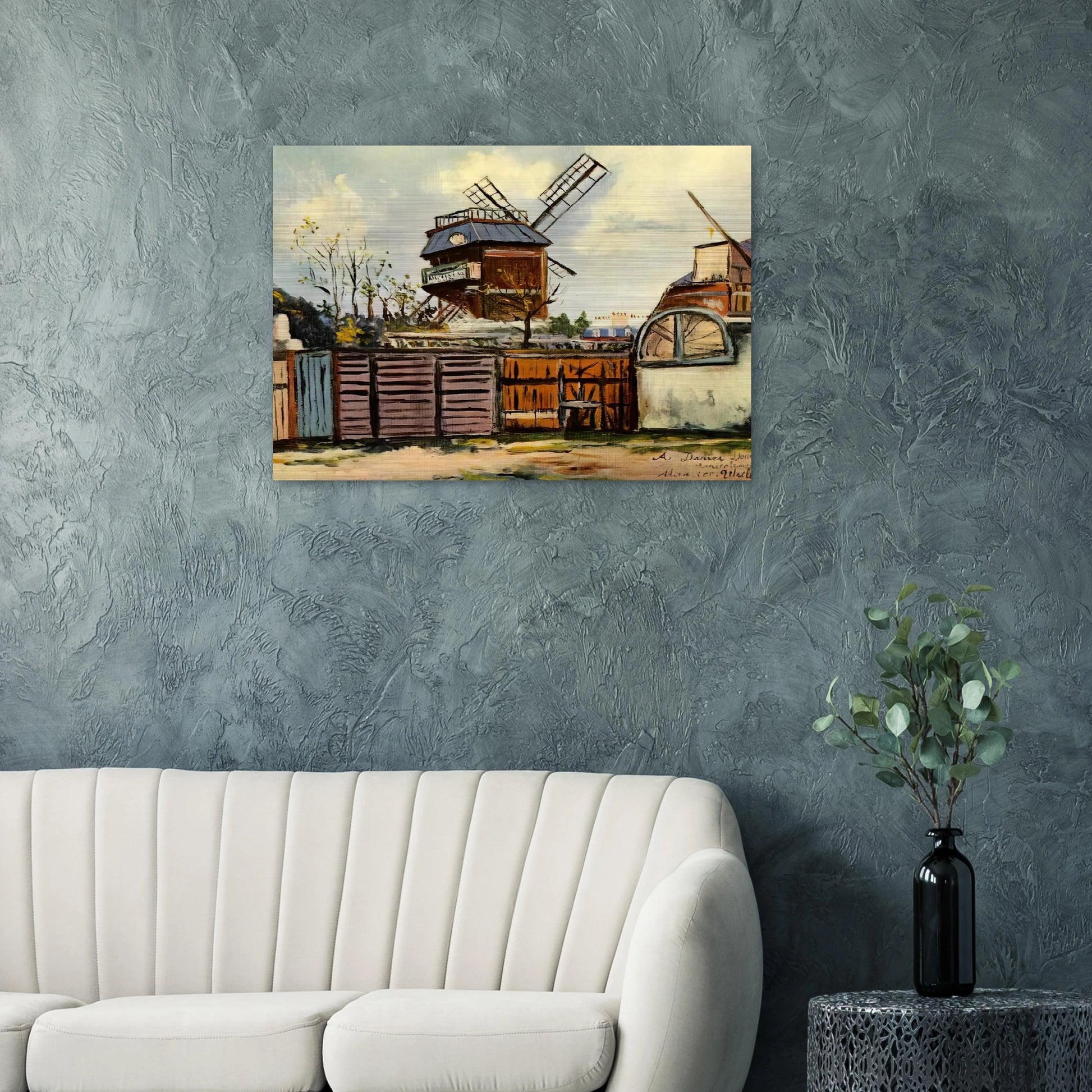 MOULIN DE LA GALETTE 6 - Maurice Utrillo Brushed Aluminum Print - 70x100 cm / 28x40 inches | Maurice Utrillo Aluminum Print | Maurice Utrillo Prints