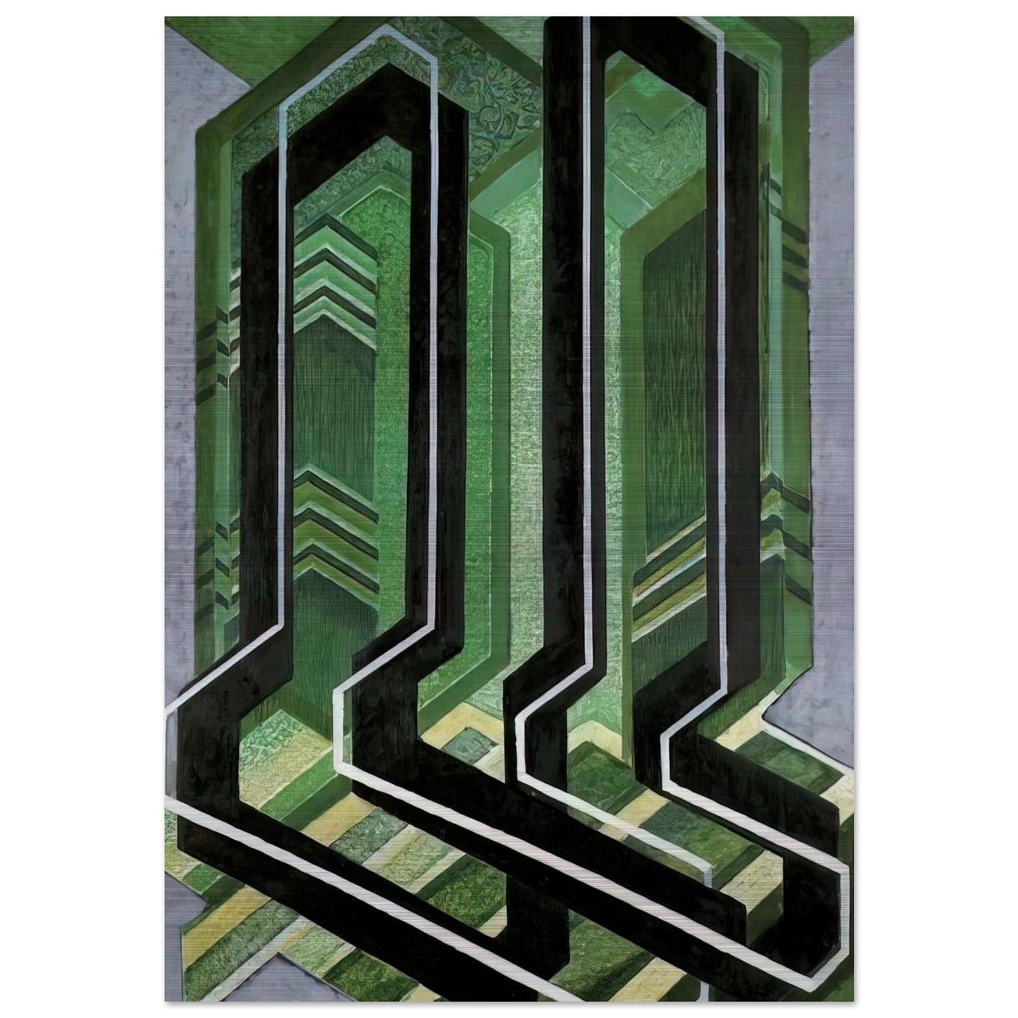 Diagonal Planes - Frantisek Kupka Brushed Aluminum Print - 70x100 cm / 28x40 inches | Frantisek Kupka Aluminum Print | Frantisek Kupka Prints