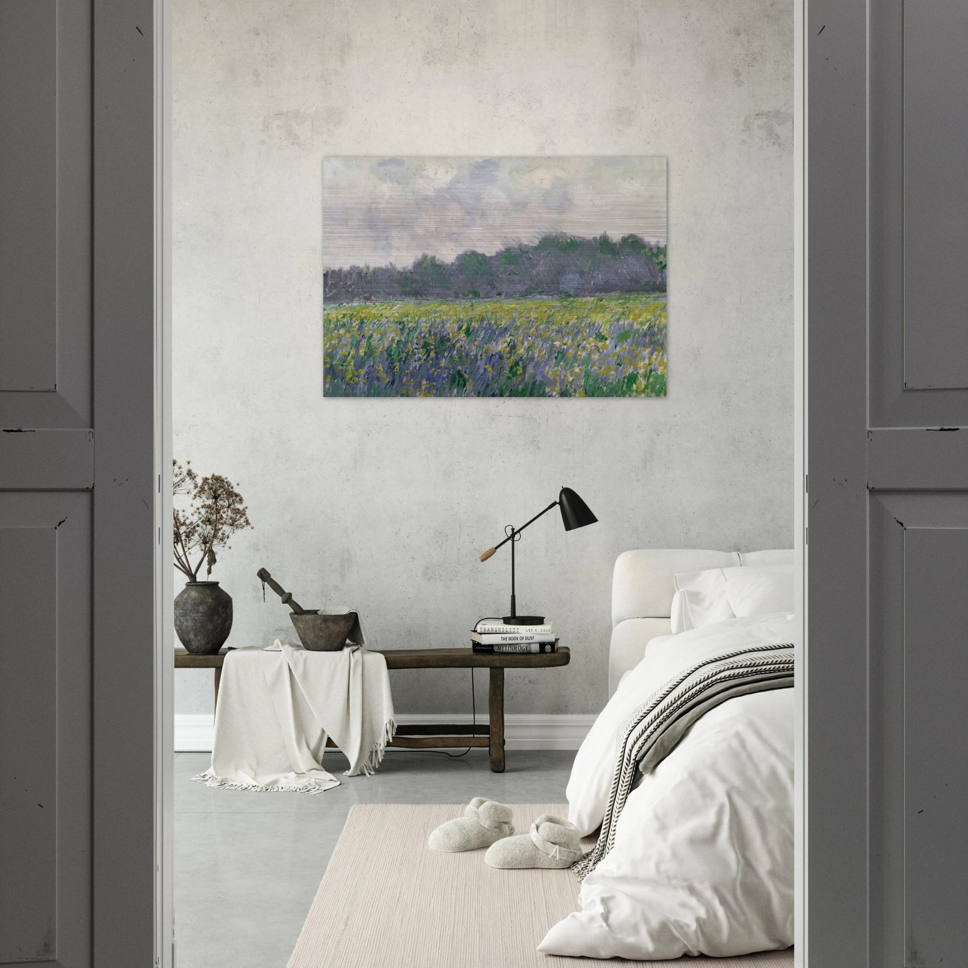 Field of Yellow Irises at Giverny - claude monet Brushed Aluminum Print - 70x100 cm / 28x40 inches | claude monet Aluminum Print | claude monet Prints