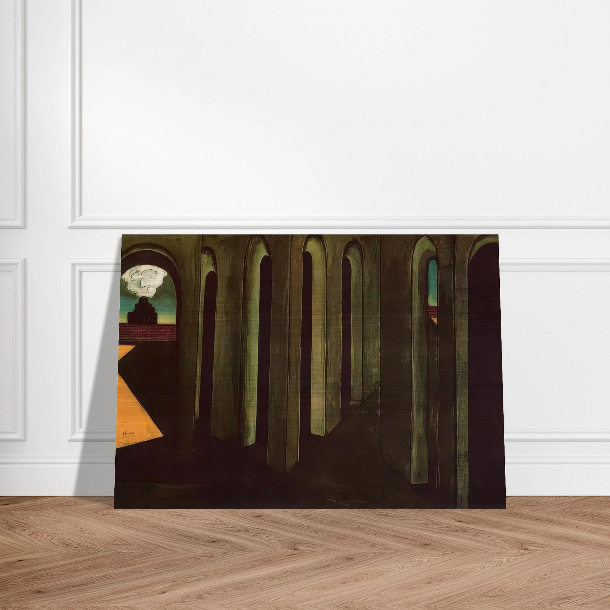 THE ANXIOUS JOURNEY 1913 - Giorgio de Chirico Brushed Aluminum Print - 70x100 cm / 28x40 inches | Giorgio de Chirico Aluminum Print | Giorgio de Chirico Prints