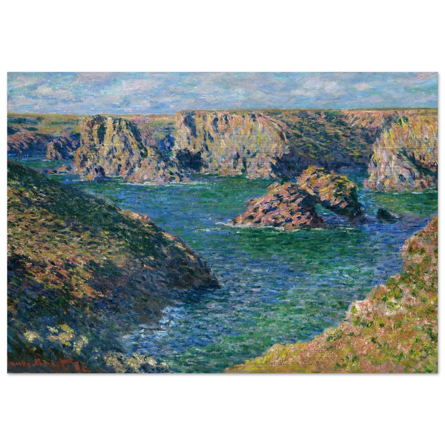 Port Donnant, Belle Ile - claude monet Brushed Aluminum Print - 70x100 cm / 28x40 inches | claude monet Aluminum Print | claude monet Prints