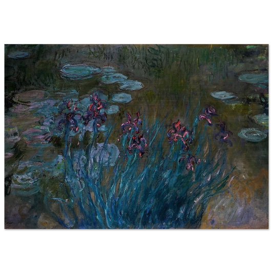 Irises and Water-Lilies - claude monet Brushed Aluminum Print - 70x100 cm / 28x40 inches | claude monet Aluminum Print | claude monet Prints