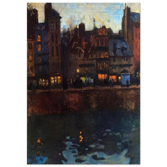 PIER OF LE HAVRE IN THE EVENING 1901 - Raoul Dufy Brushed Aluminum Print - 70x100 cm / 28x40 inches | Raoul Dufy Aluminum Print | Raoul Dufy Prints