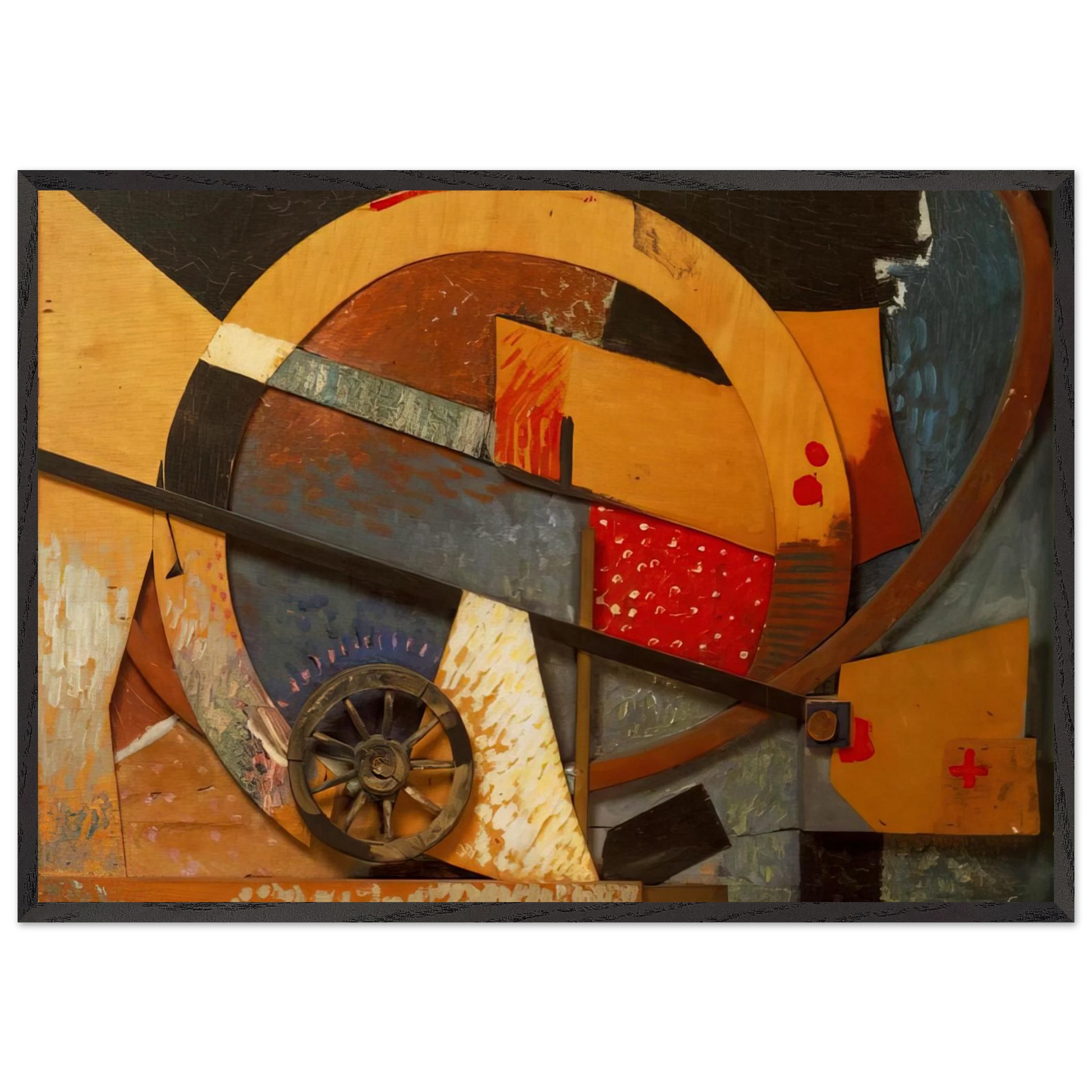 NEW MERZPICTURE 1931 - Kurt Schwitters Framed Art Print – Black Wooden Frame - Default Title - -Framed Art Print