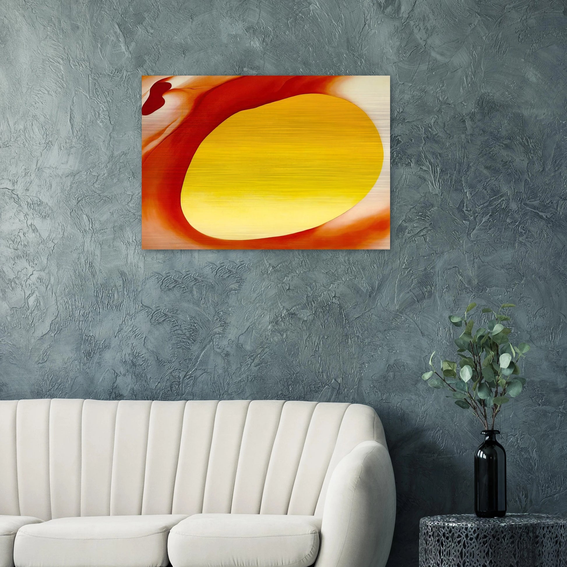 Pelvis Series - Red with Yellow - Georgia O'Keeffe Brushed Aluminum Print - 70x100 cm / 28x40 inches | Georgia O'Keeffe Aluminum Print | Georgia O'Keeffe Prints