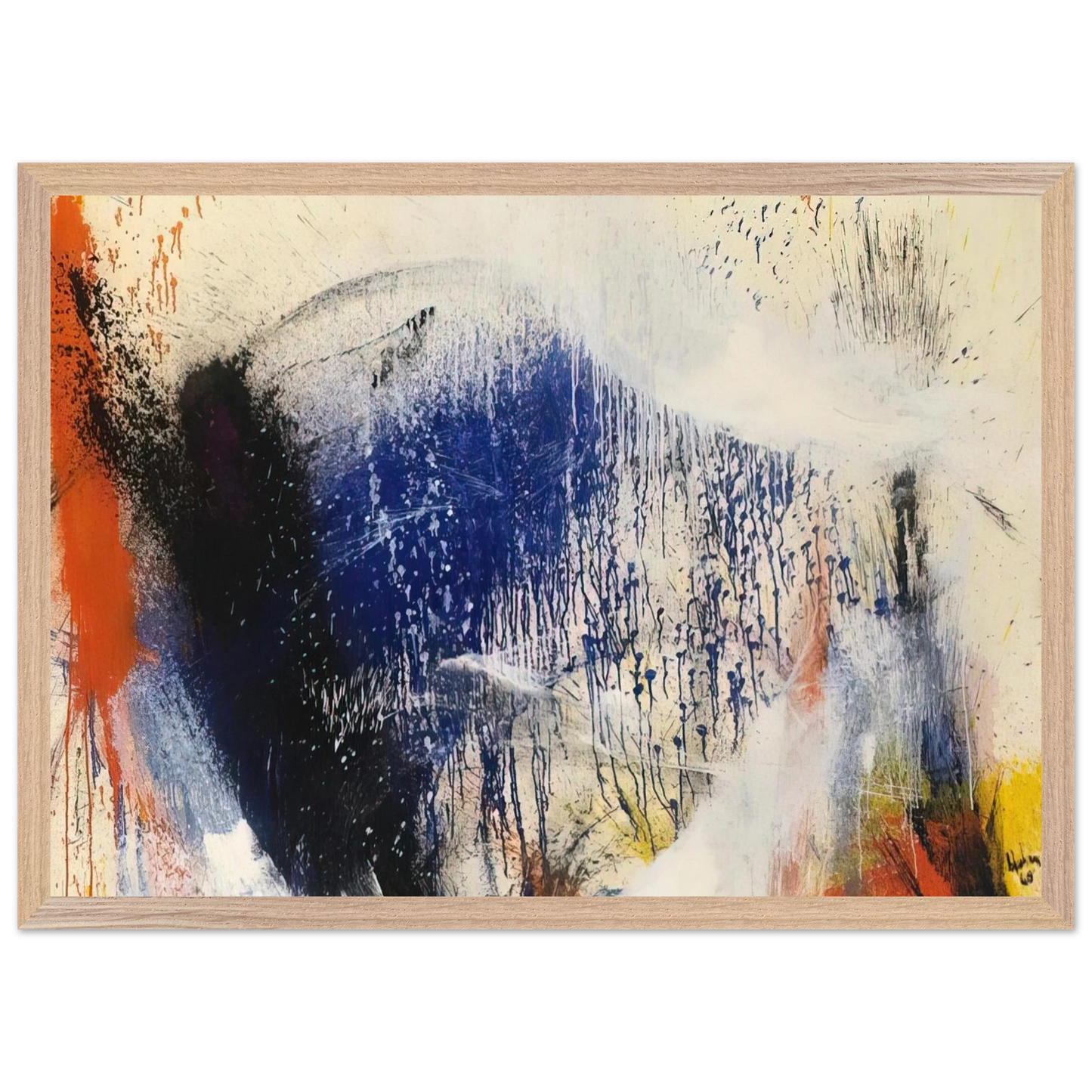 Helen Frankenthaler - Untitled - 1960 Wall art - 60x80 cm / 24x32 inches - Premium Wooden Framed Poster With Fine Art Paper - White frame
