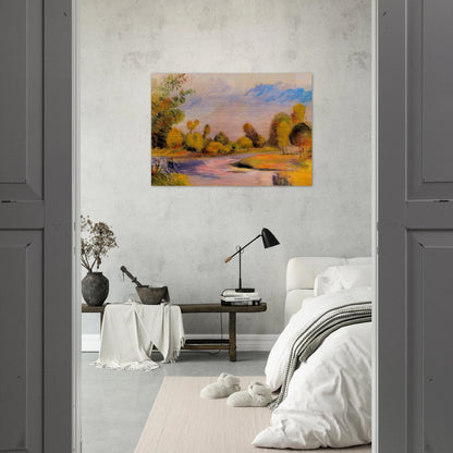Banks of a River - Pierre-Auguste Renoir Brushed Aluminum Print - 70x100 cm / 28x40 inches | Pierre-Auguste Renoir Aluminum Print | Pierre-Auguste Renoir Prints