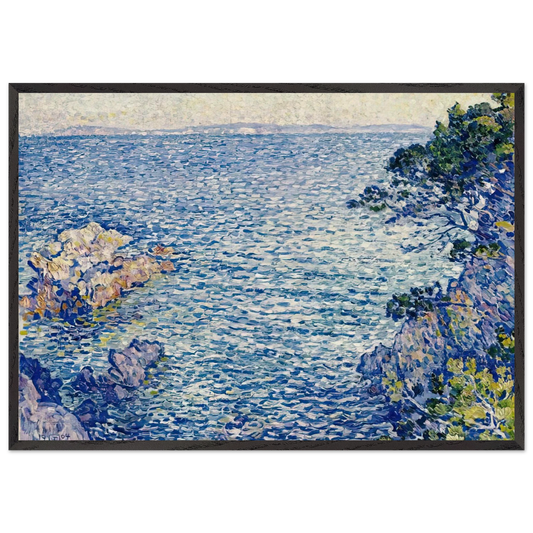 THE POINT OF ROSSIGNOL 1904 - Theo van Rysselberghe Framed Art Print – Black Wooden Frame - Default Title - -Framed Art Print