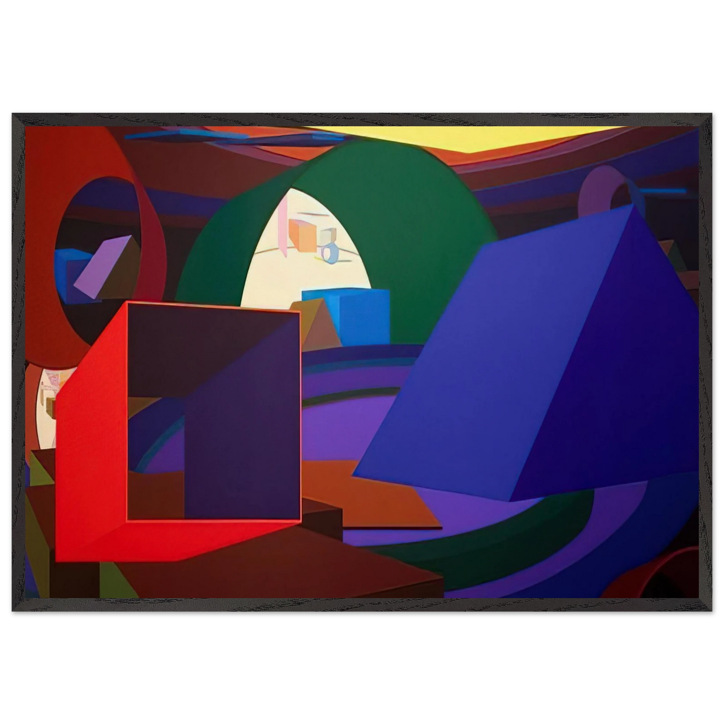 Orion II - Al Held Framed Art Print – Black Wooden Frame - Default Title - -Framed Art Print