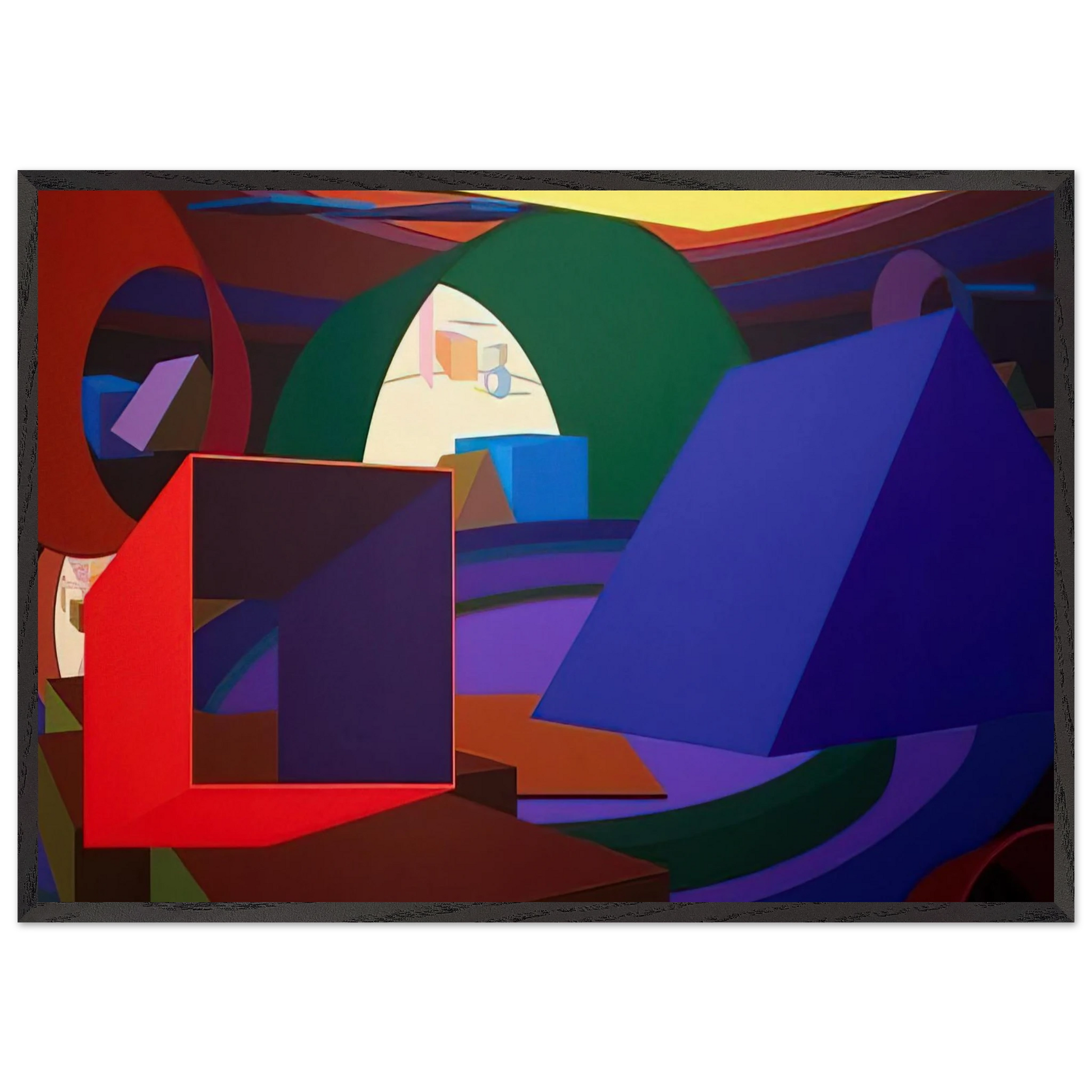 Orion II - Al Held Framed Art Print – Black Wooden Frame - Default Title - -Framed Art Print