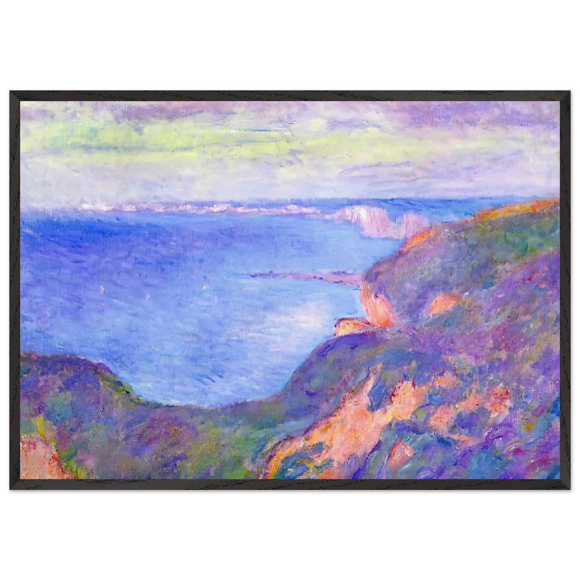 Cliff near Dieppe 2 - claude monet Framed Art Print – Black Wooden Frame - Default Title - -Framed Art Print