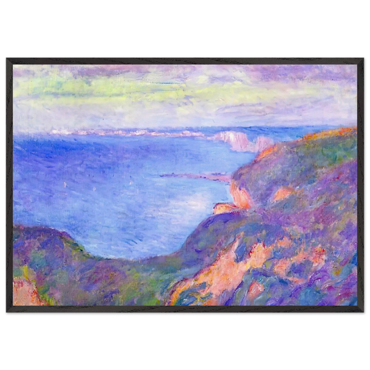 Cliff near Dieppe 2 - claude monet 70x100 cm / 28x40 inches Framed Art Print – Black Wooden Frame