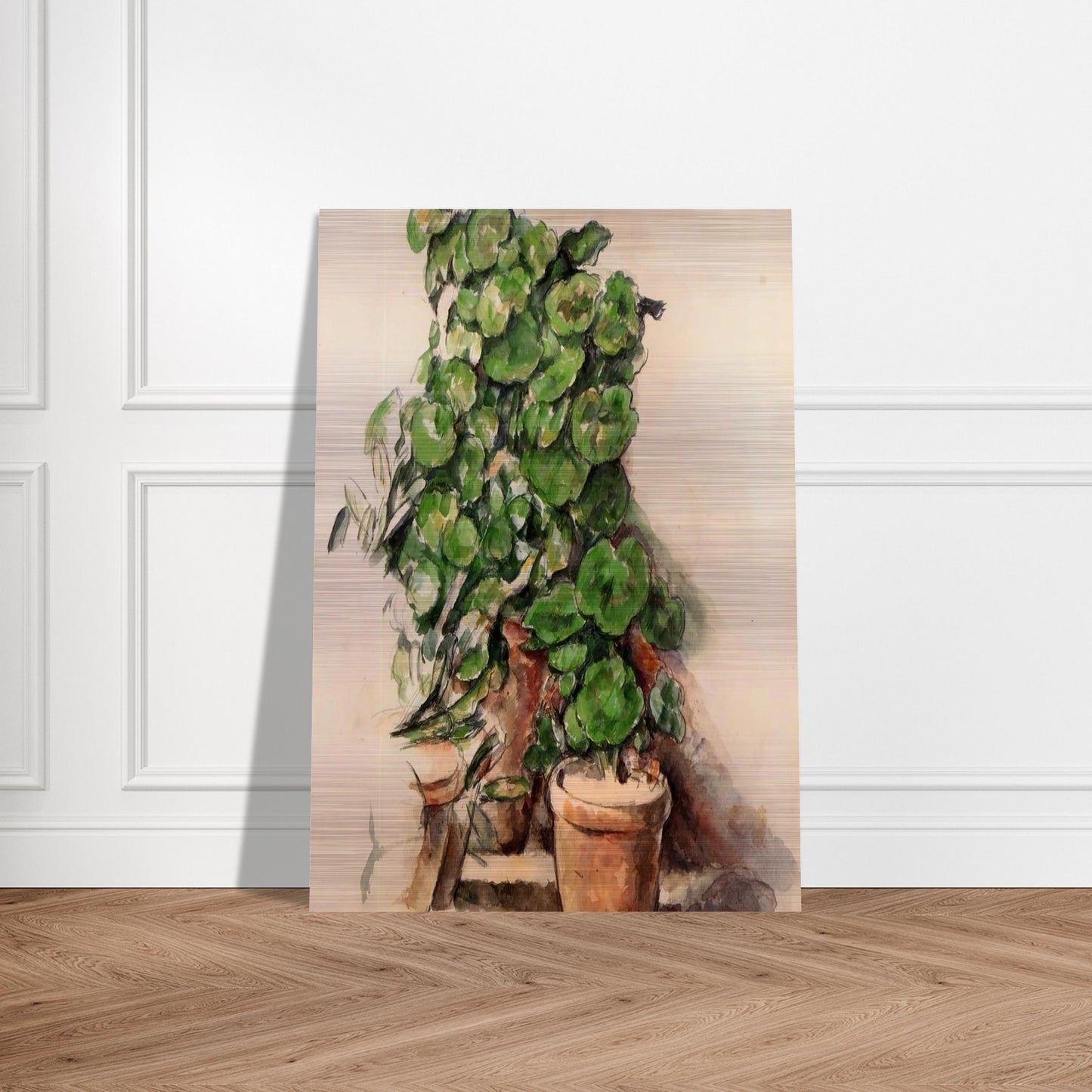 Pots of Geraniums - Paul Cézanne Brushed Aluminum Print - 70x100 cm / 28x40 inches | Paul Cézanne Aluminum Print | Paul Cézanne Prints
