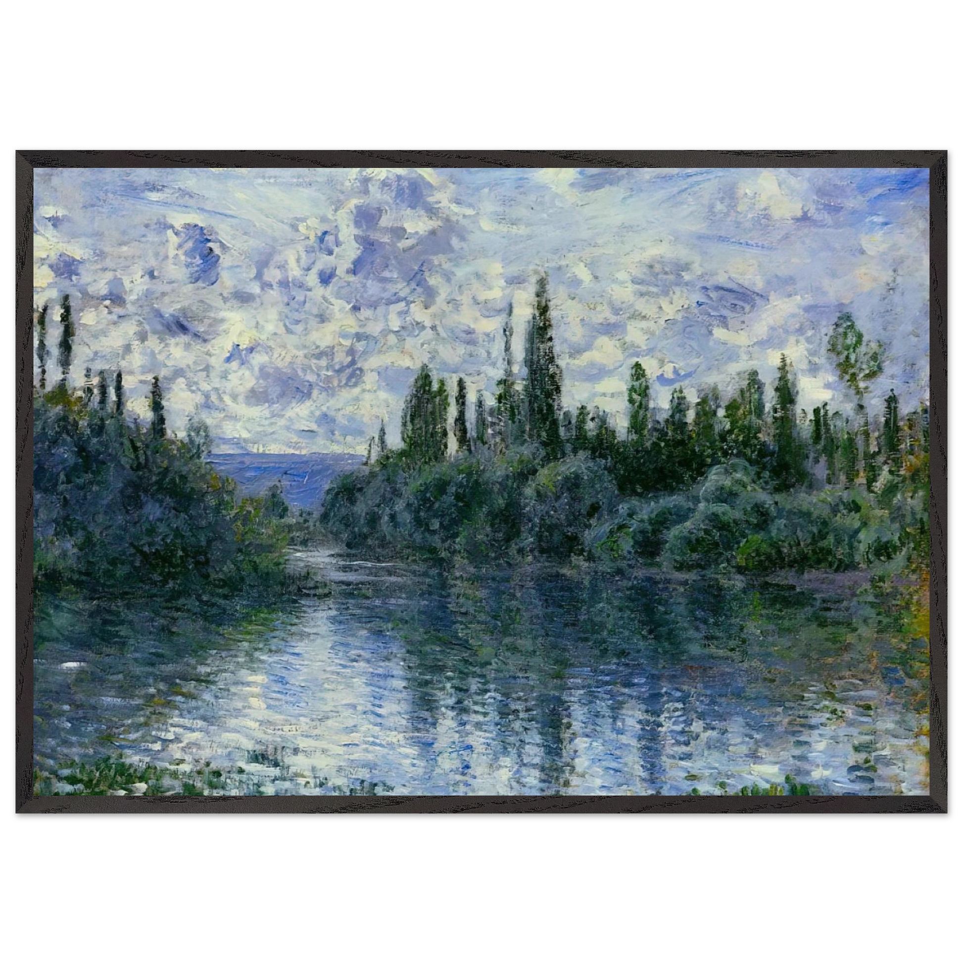 Arm of the Seine near Vetheuil - claude monet Framed Art Print – Black Wooden Frame - Default Title - -Framed Art Print