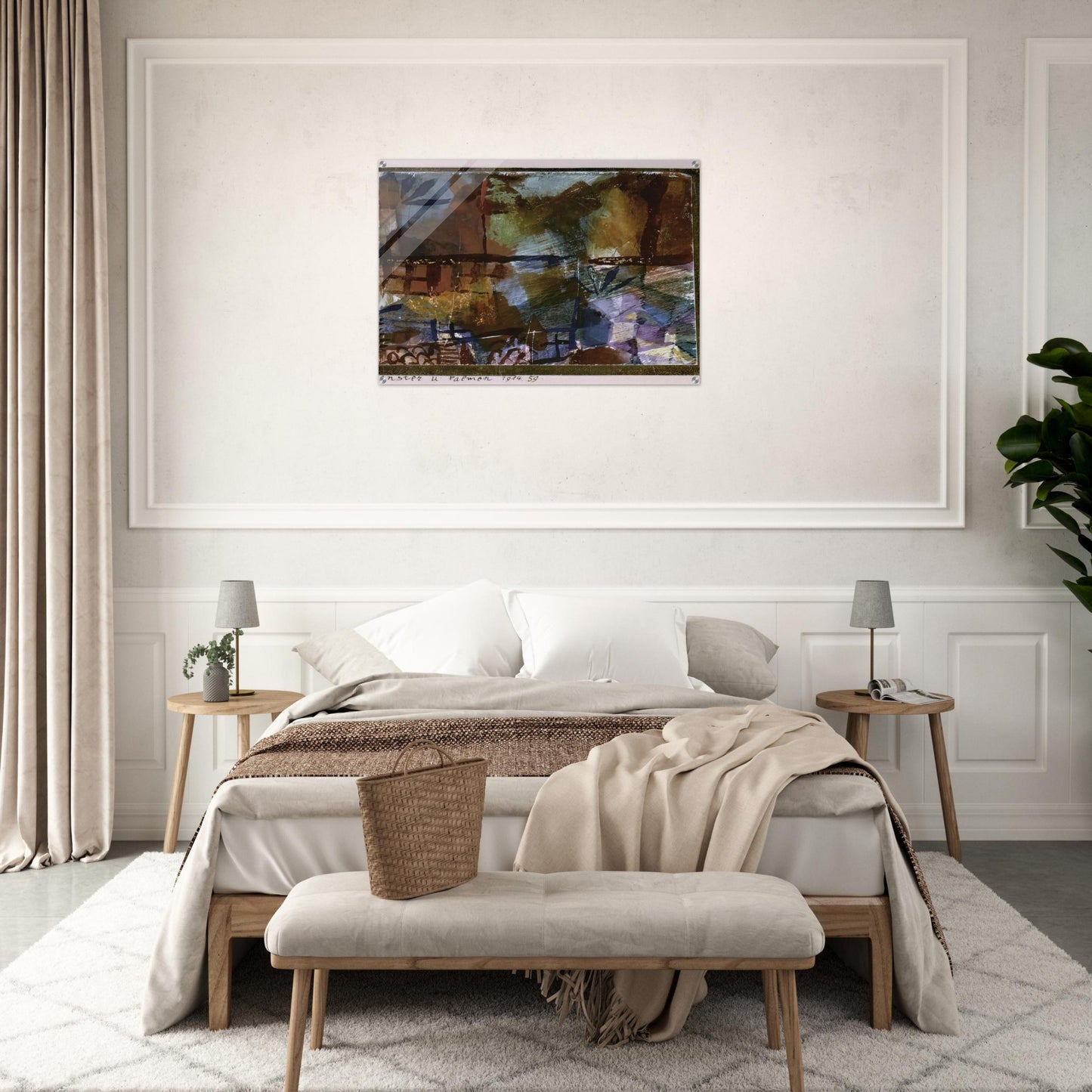 WINDOWS AND PALM TREES 1914 - Paul Klee Acrylic Print - 70x100 cm / 28x40″ inches | Paul Klee Wall Art | Paul Klee Prints