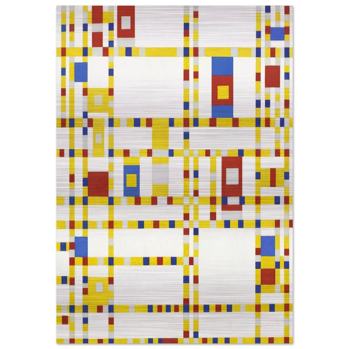 Broadway Boogie Woogie - Piet Mondrian Brushed Aluminum Print - 70x100 cm / 28x40 inches | Piet Mondrian Aluminum Print | Piet Mondrian Prints