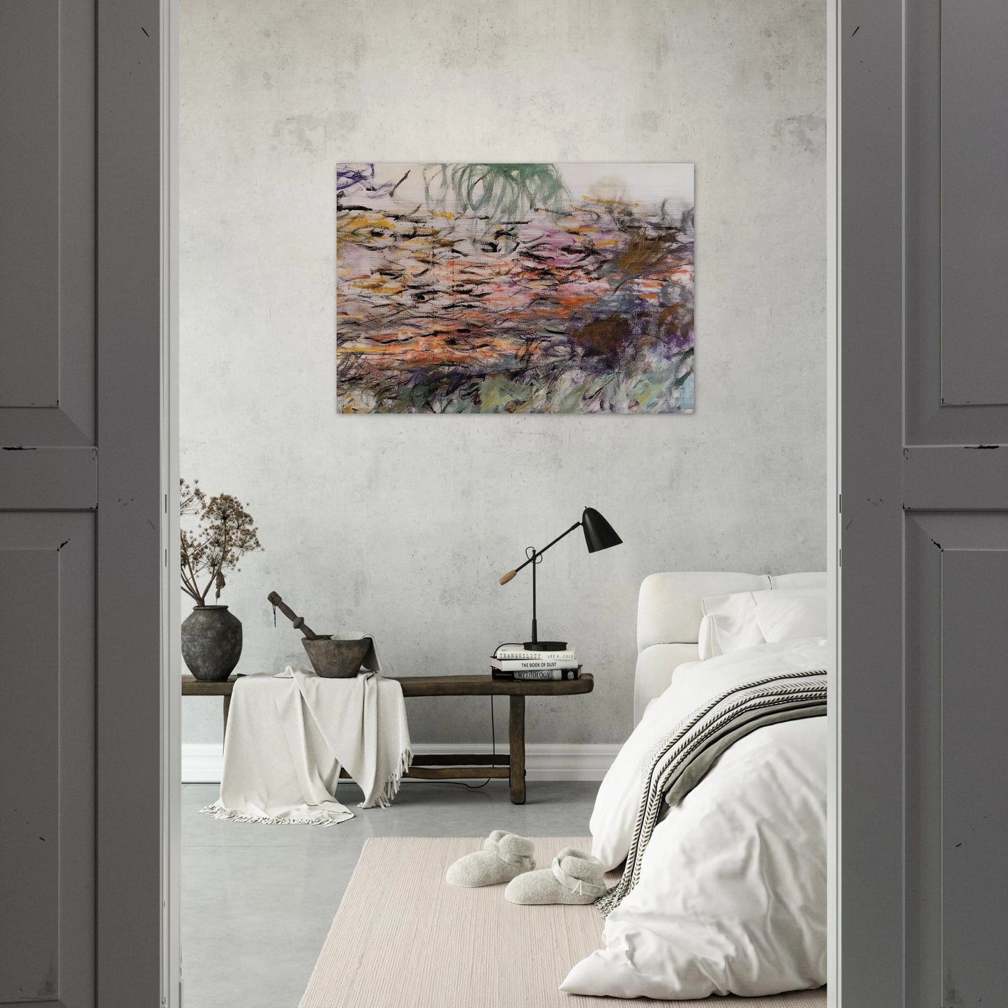 Water Lilies right half - claude monet Brushed Aluminum Print - 70x100 cm / 28x40 inches | claude monet Aluminum Print | claude monet Prints