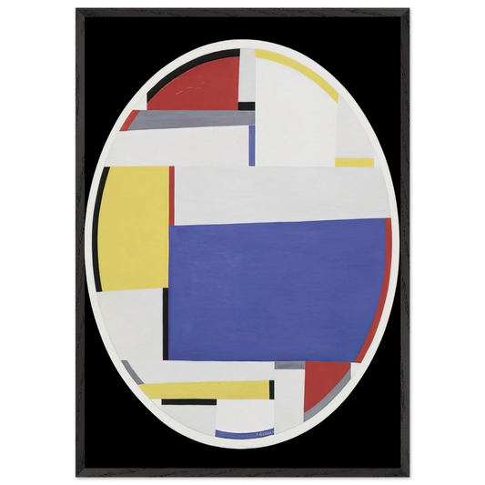 Relational Painting Tondo 40 - 1956 - Fritz Glarner Framed Art Print – Black Wooden Frame - Default Title - -Framed Art Print