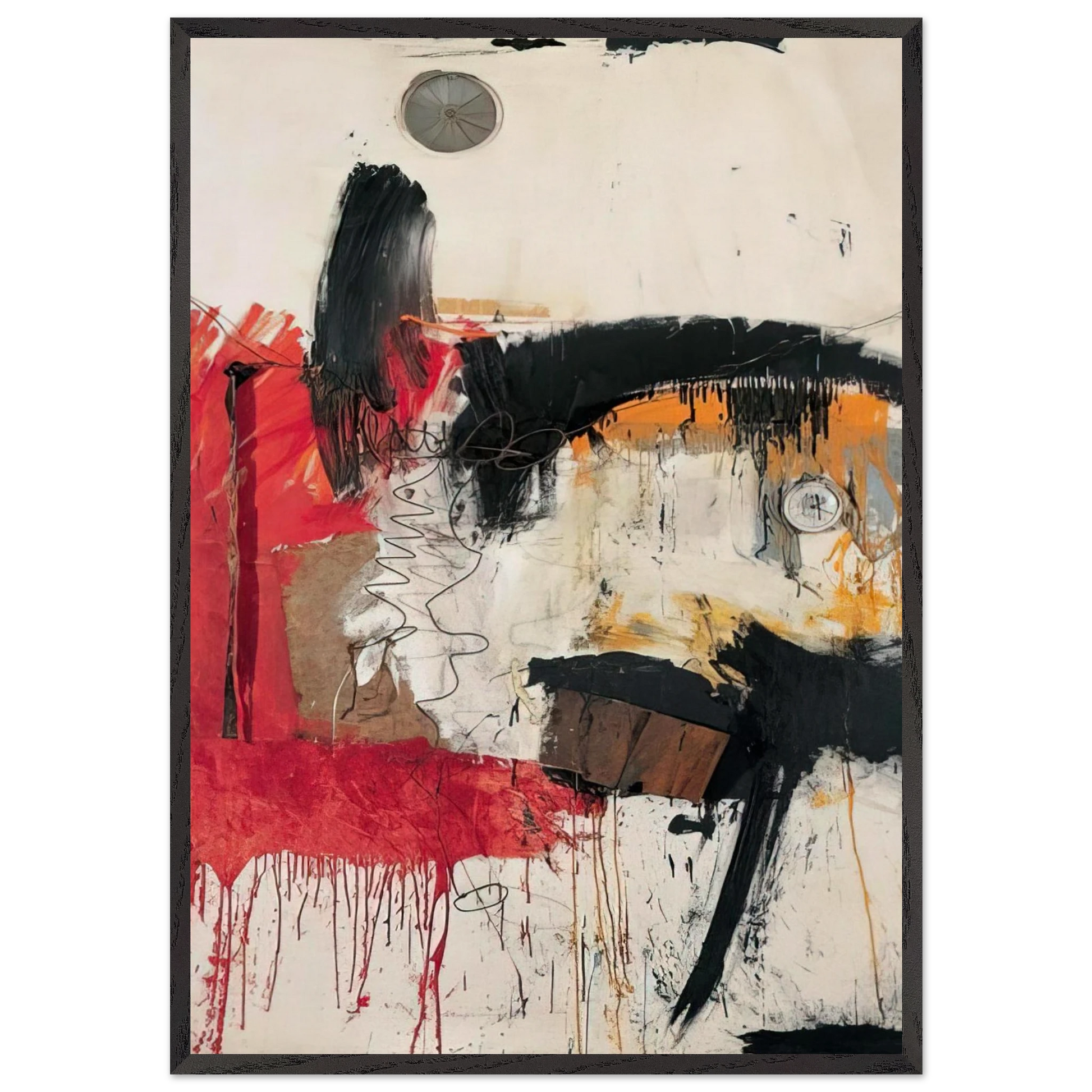 FIRST TIME PAINTING 1961 - Robert Rauschenberg Framed Art Print – Black Wooden Frame - Default Title - -Framed Art Print