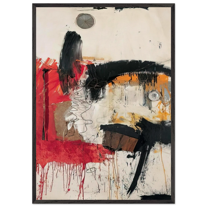 FIRST TIME PAINTING 1961 - Robert Rauschenberg 70x100 cm / 28x40 inches Framed Art Print – Black Wooden Frame