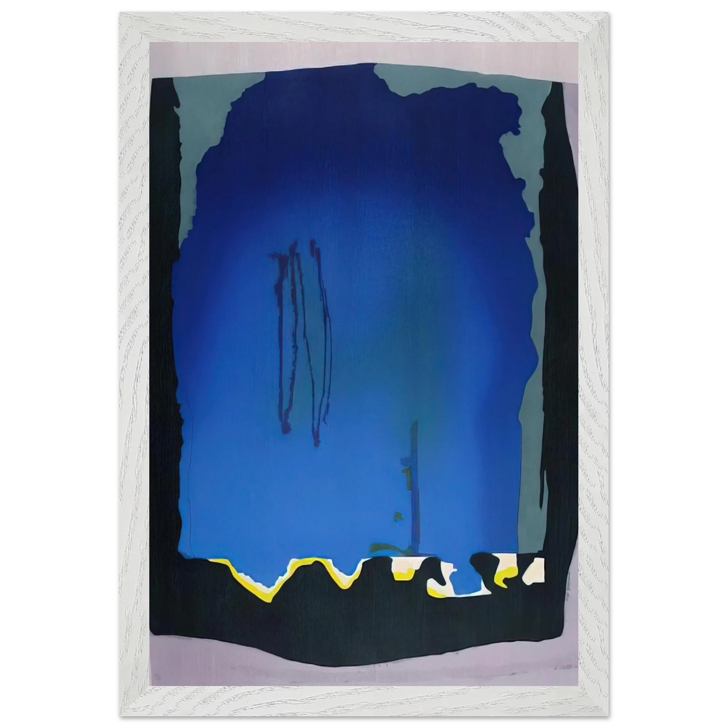 Helen Frankenthaler - Freefall - 1992 Wall art - 70x100 cm / 28x40 inches - Premium Wooden Framed Poster With Fine Art Paper - Black frame