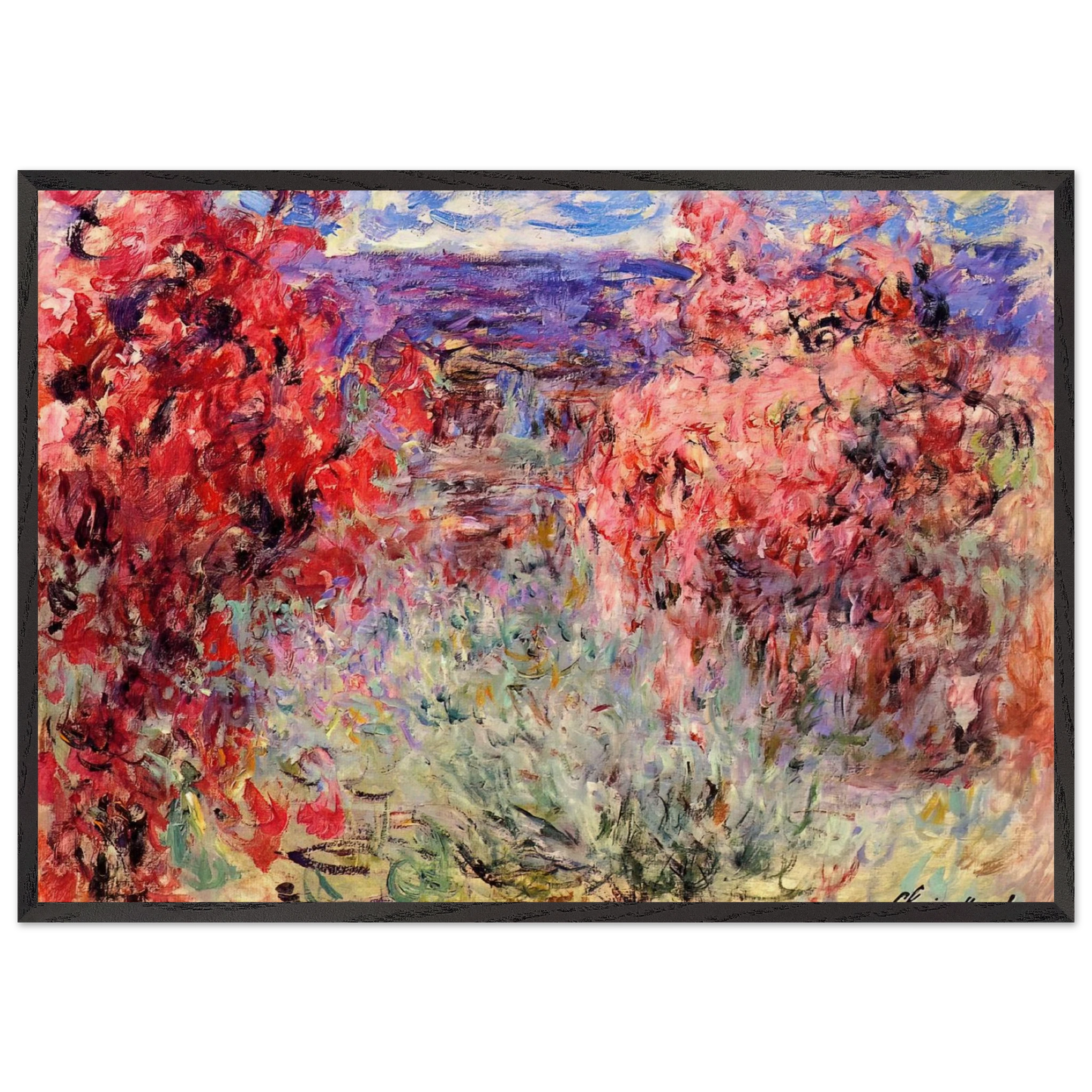 The House among the Roses - claude monet Framed Art Print – Black Wooden Frame - Default Title - -Framed Art Print