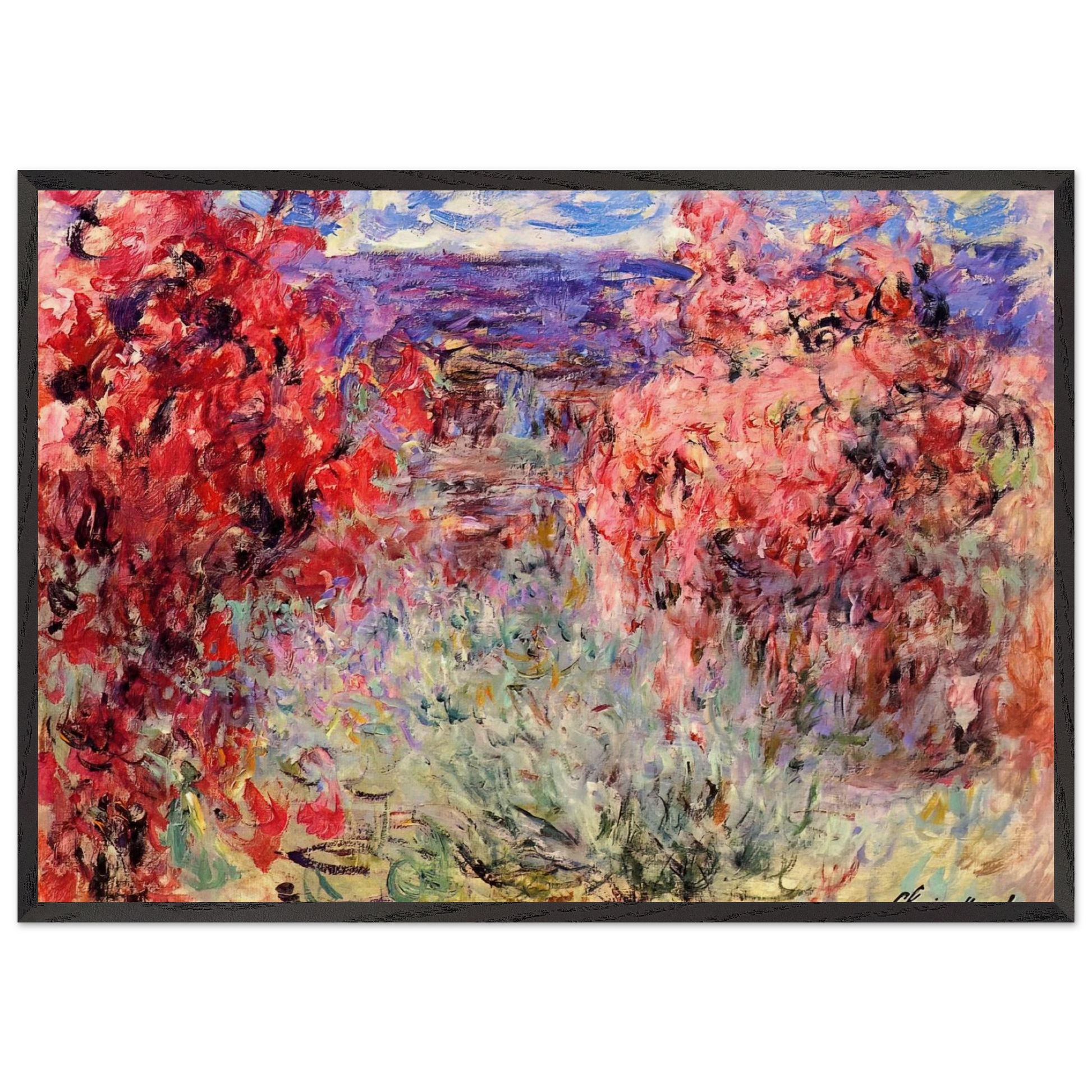 The House among the Roses - claude monet Framed Art Print – Black Wooden Frame - Default Title - -Framed Art Print