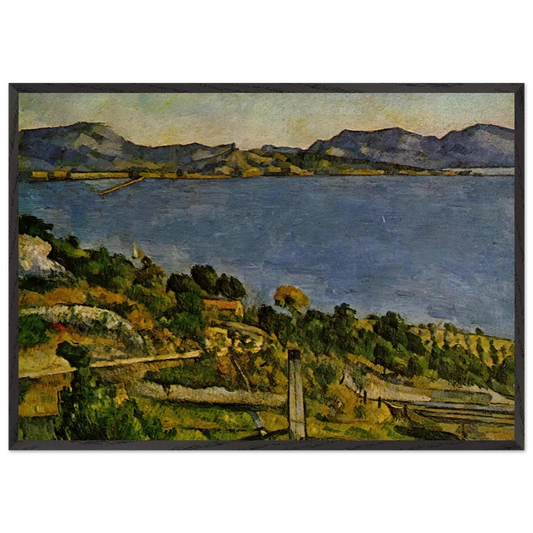 Sea at LEstaque - Paul Cezanne 70x100 cm / 28x40 inches Framed Art Print – Black Wooden Frame