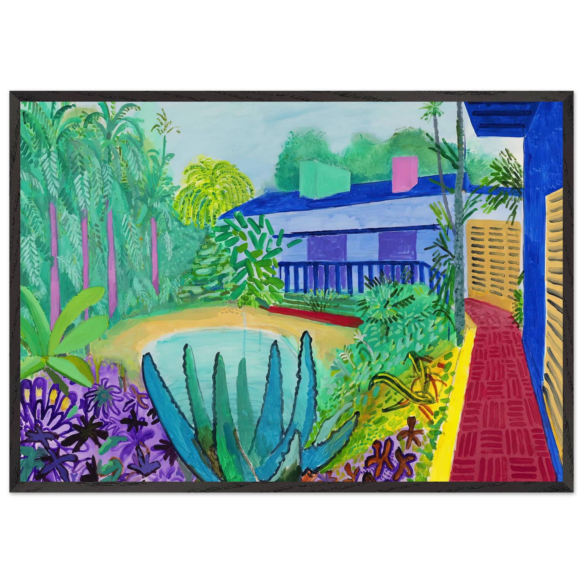 David Hockney N26 - David Hockney 70x100 cm / 28x40 inches Framed Art Print – Black Wooden Frame | David Hockney Art | Artwork by David Hockney