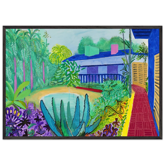 David Hockney N26 - David Hockney 70x100 cm / 28x40 inches Framed Art Print – Black Wooden Frame | David Hockney Art | Artwork by David Hockney