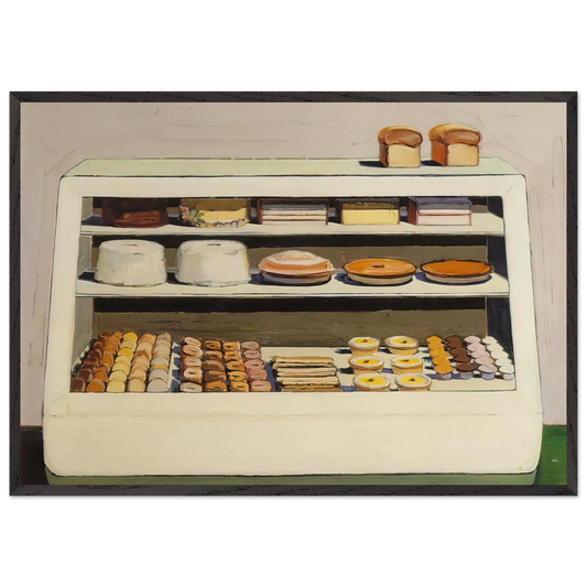 Bakery Counter - 1962 - Wayne Thiebaud Framed Art Print – Black Wooden Frame - Default Title - -Framed Art Print