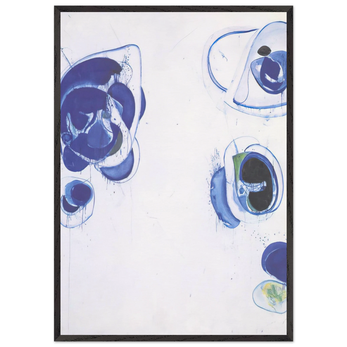 Blue Balls VII - Sam Francis 70x100 cm / 28x40 inches Framed Art Print – Black Wooden Frame