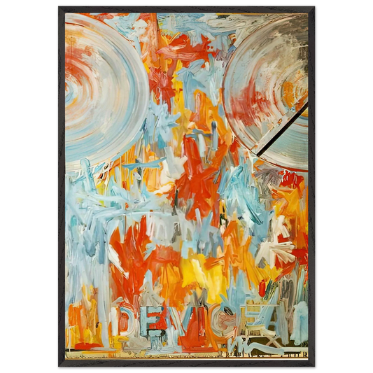 DEVICE - Jasper Johns Framed Art Print – Black Wooden Frame - Default Title - -Framed Art Print