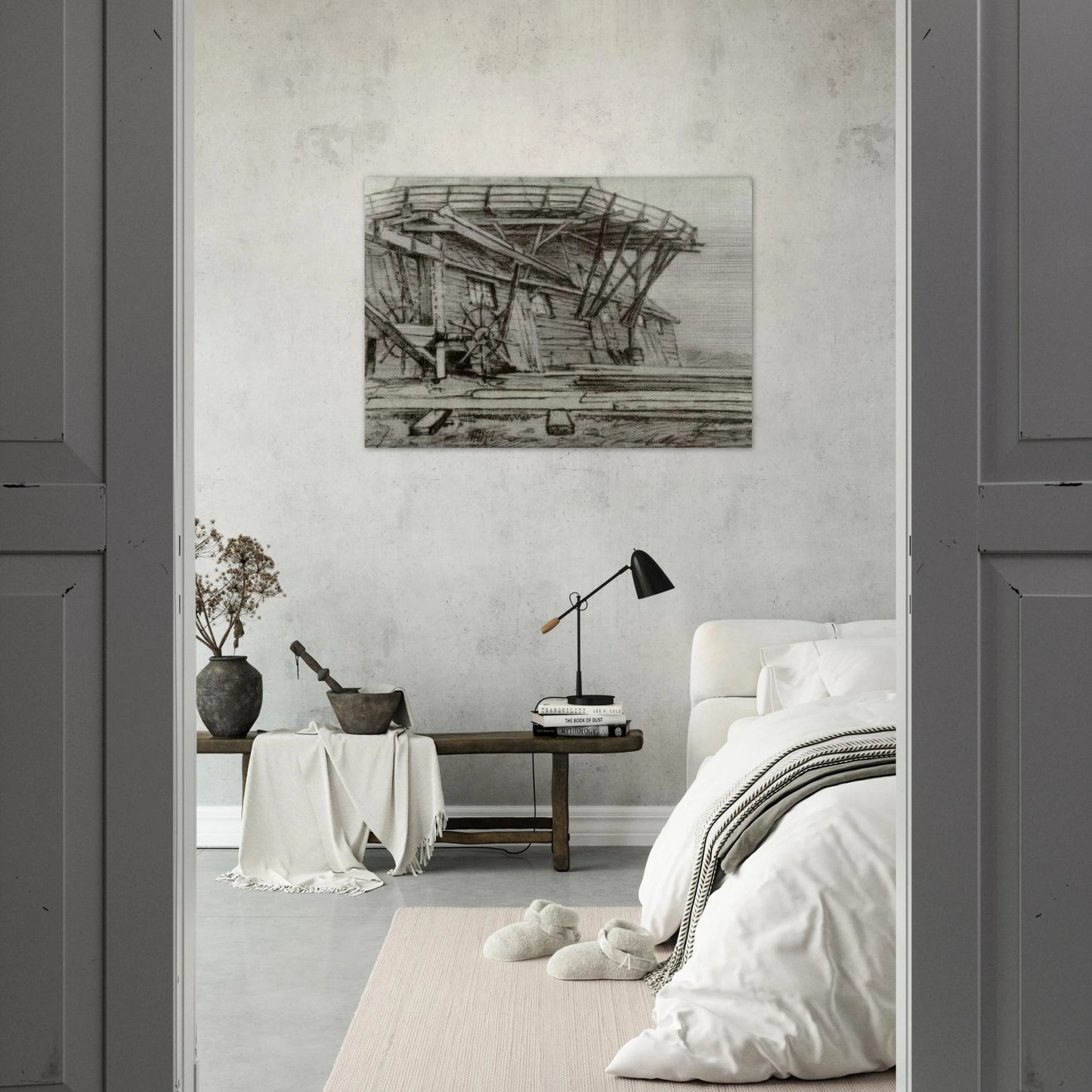 Saw Mill - Vincent van Gogh Brushed Aluminum Print - 70x100 cm / 28x40 inches | Vincent van Gogh Aluminum Print | Vincent van Gogh Prints