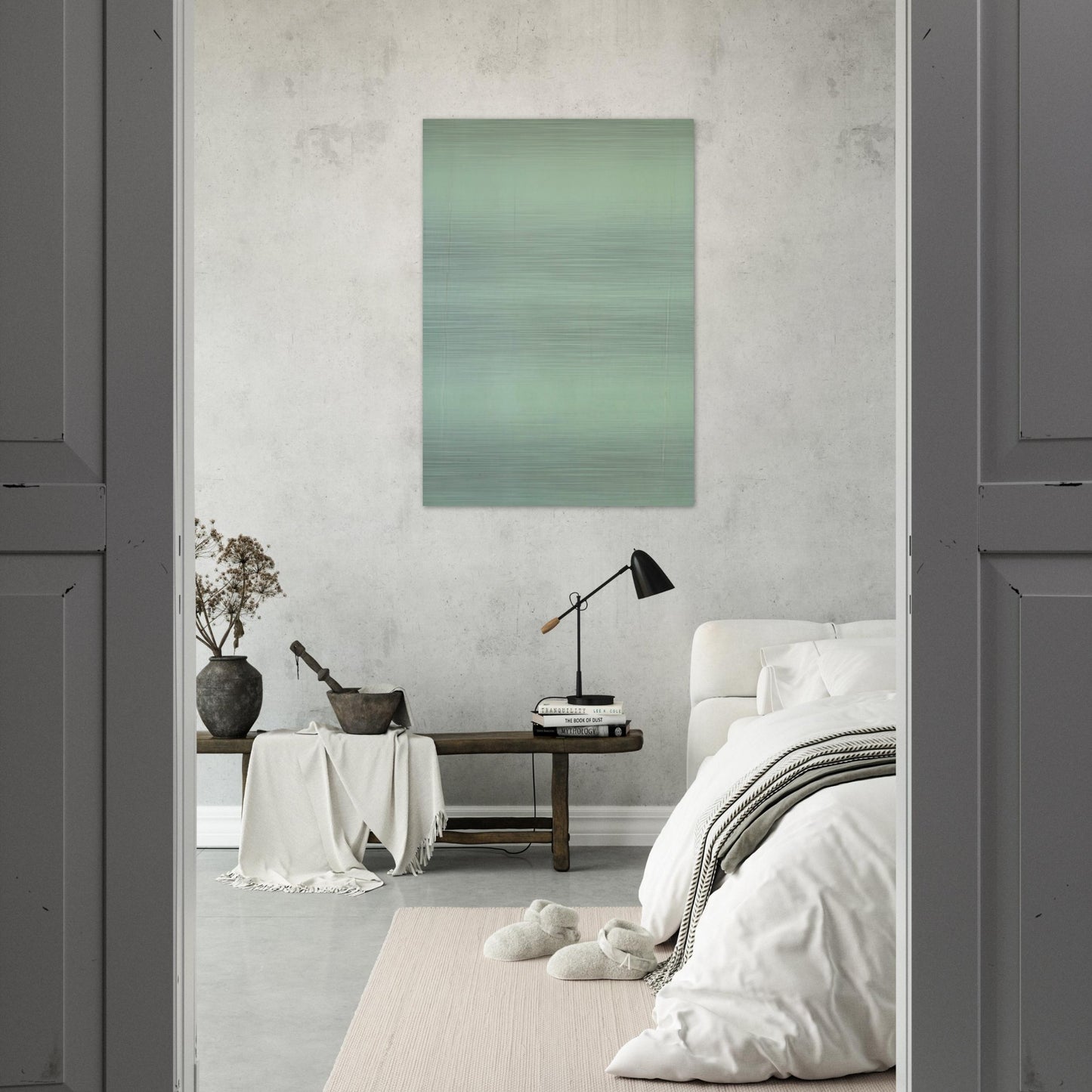 Transparent Green Sun-Box - 1970 - Theodoros Stamos Brushed Aluminum Print - 70x100 cm / 28x40 inches | Theodoros Stamos Aluminum Print | Theodoros Stamos Prints