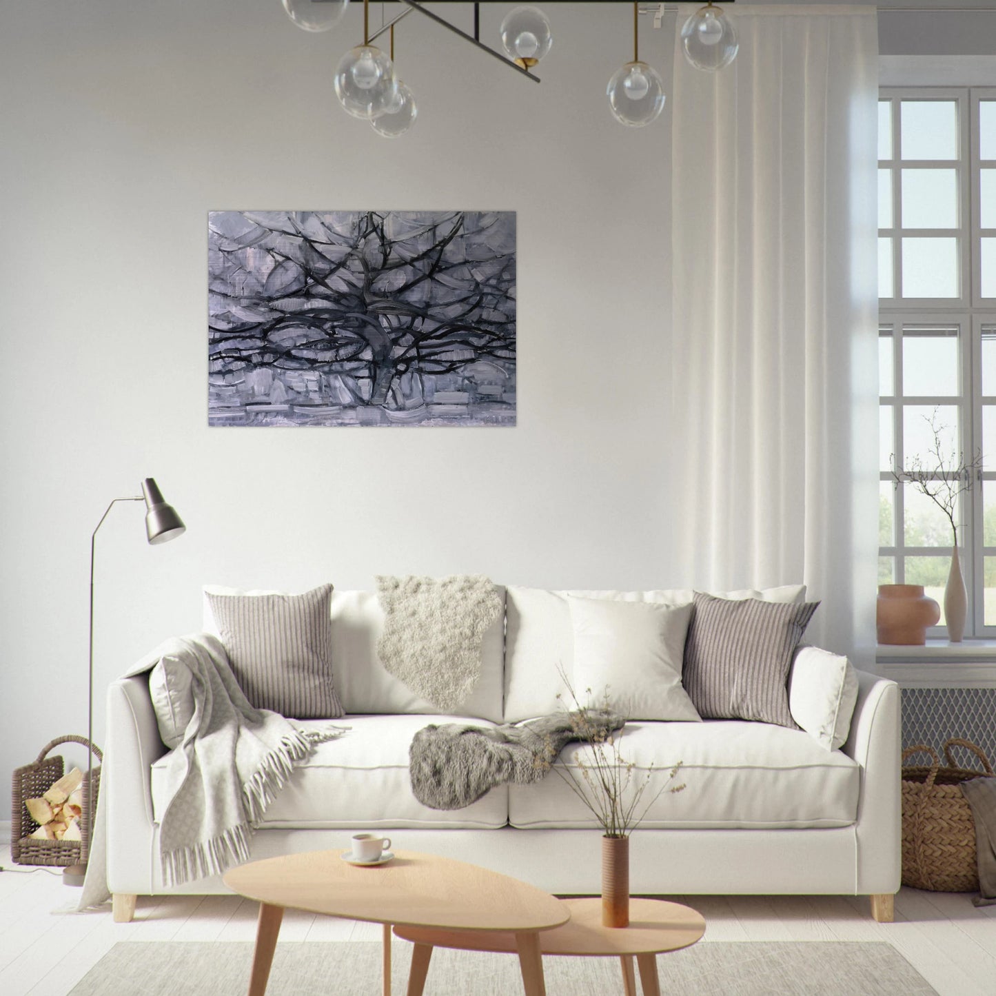 The Gray Tree - Piet Mondrian Brushed Aluminum Print - 70x100 cm / 28x40 inches | Piet Mondrian Aluminum Print | Piet Mondrian Prints