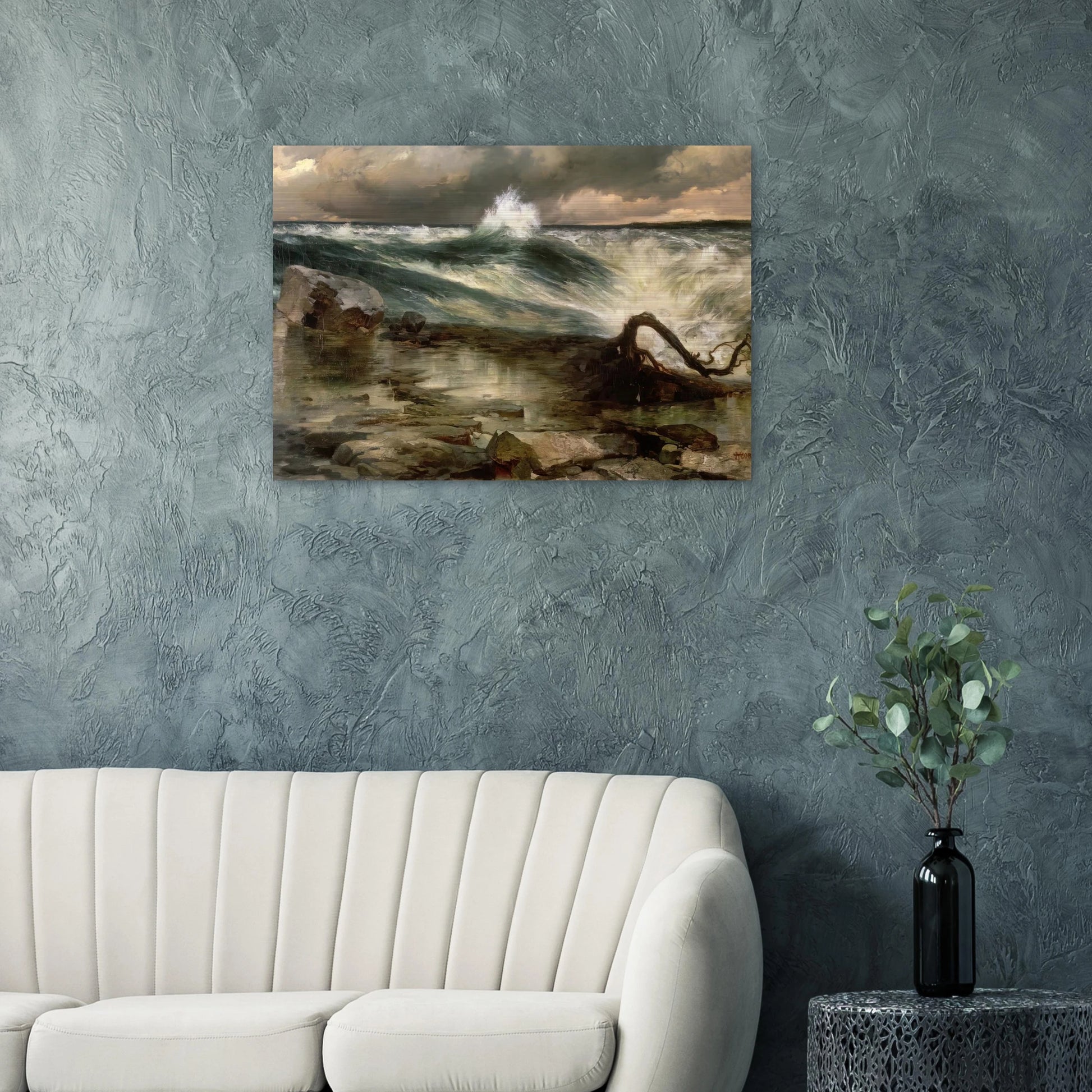 The Rapids Above Niagara - Thomas Moran Brushed Aluminum Print - 70x100 cm / 28x40 inches | Thomas Moran Aluminum Print | Thomas Moran Prints