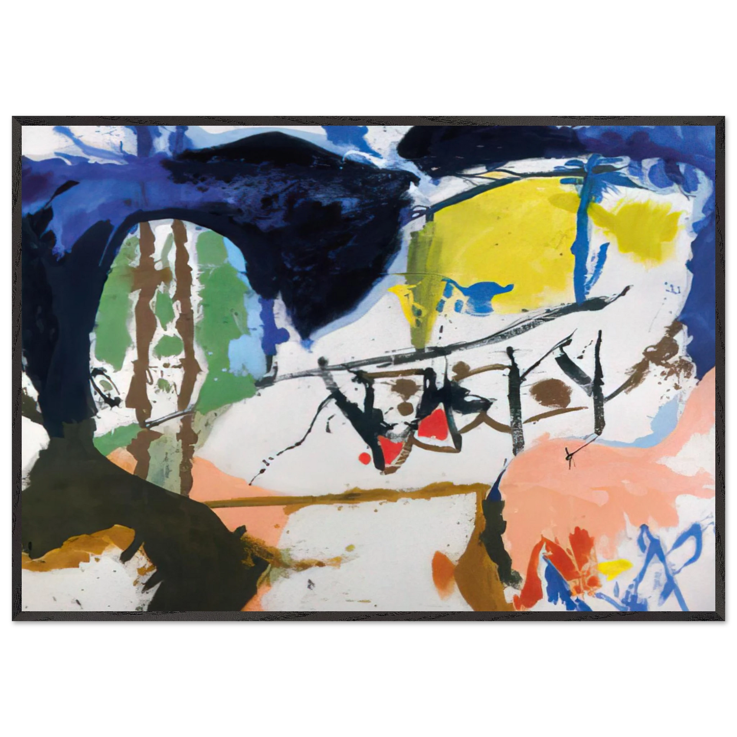 Helen Frankenthaler - Acres - 1959 Wall art - 30x45 cm / 12x18 inches - Premium Wooden Framed Poster With Fine Art Paper - Wood frame